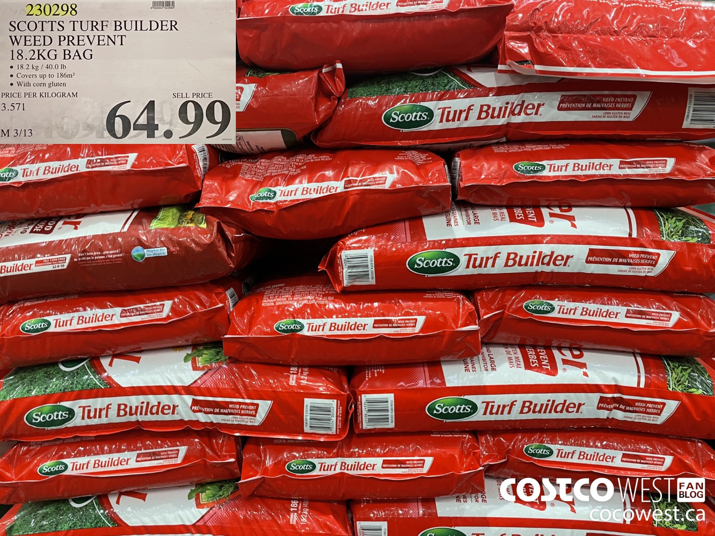 230298 SCOTTS TURF BUILDER WEED PREVENT 18.2KG BAG $64.99