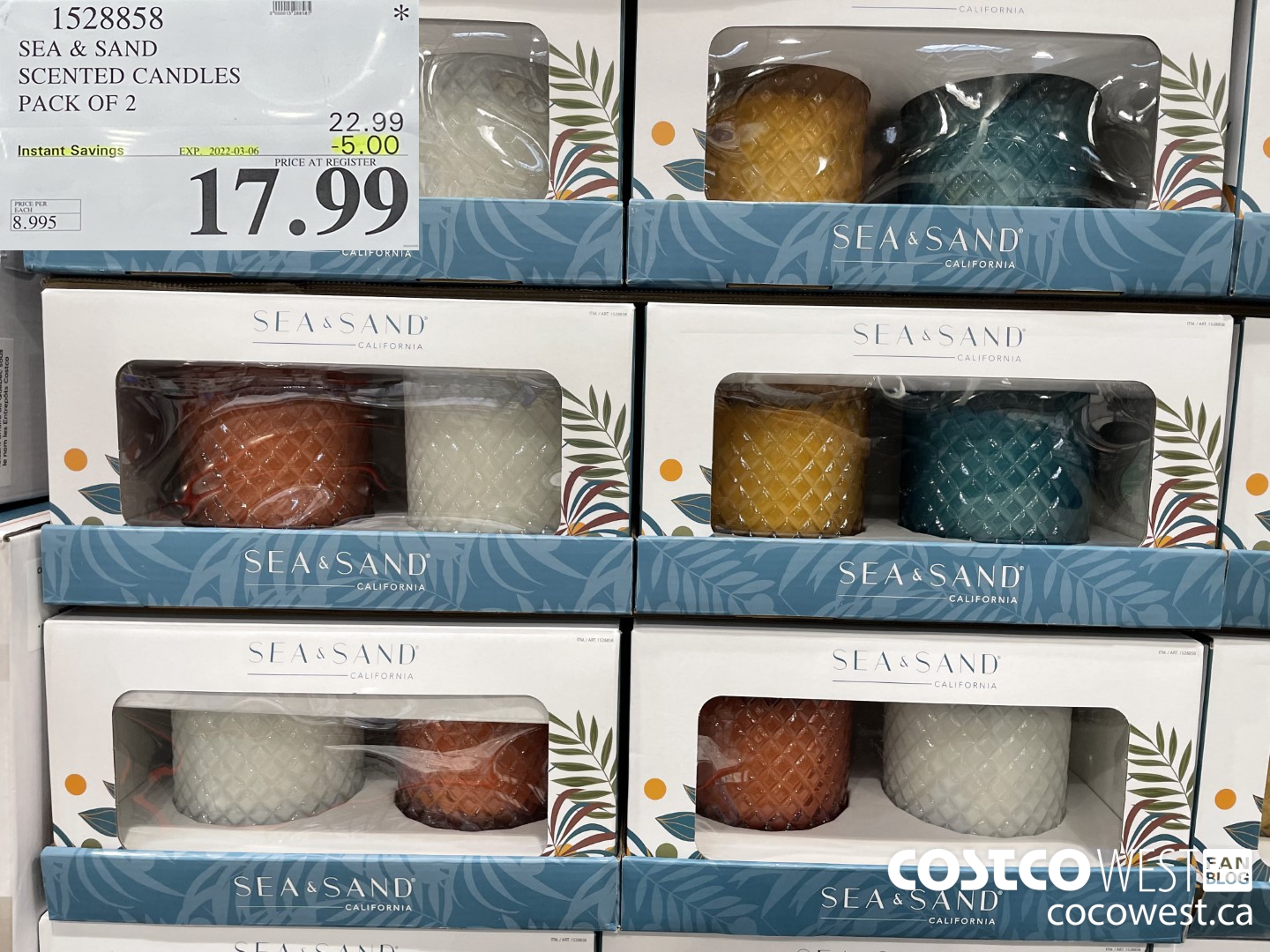 1528858 SEA & SAND SCENTED CANDLES PACK OF 2 ($5.00 INSTANT SAVINGS EXPIRES ON 2022-03-06) $17.99