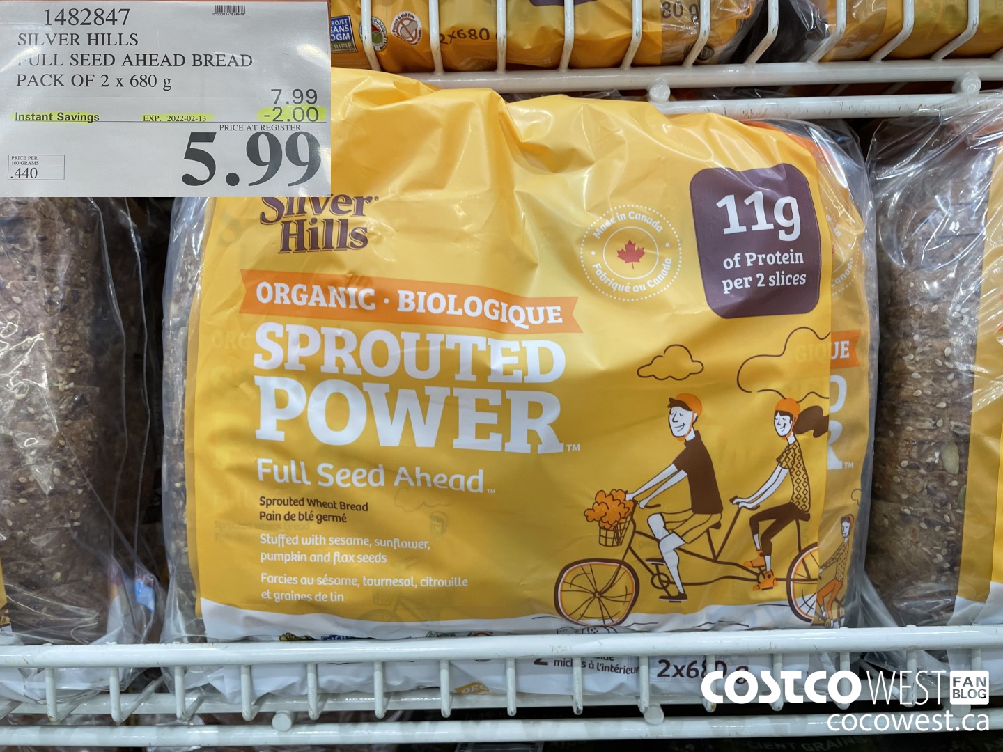1482847 SILVER HILLS FULL SEED AHEAD BREAD PACK OF 2 x 680 g ($2.00 INSTANT SAVINGS EXPIRES ON 2022-02-13) $5.99
