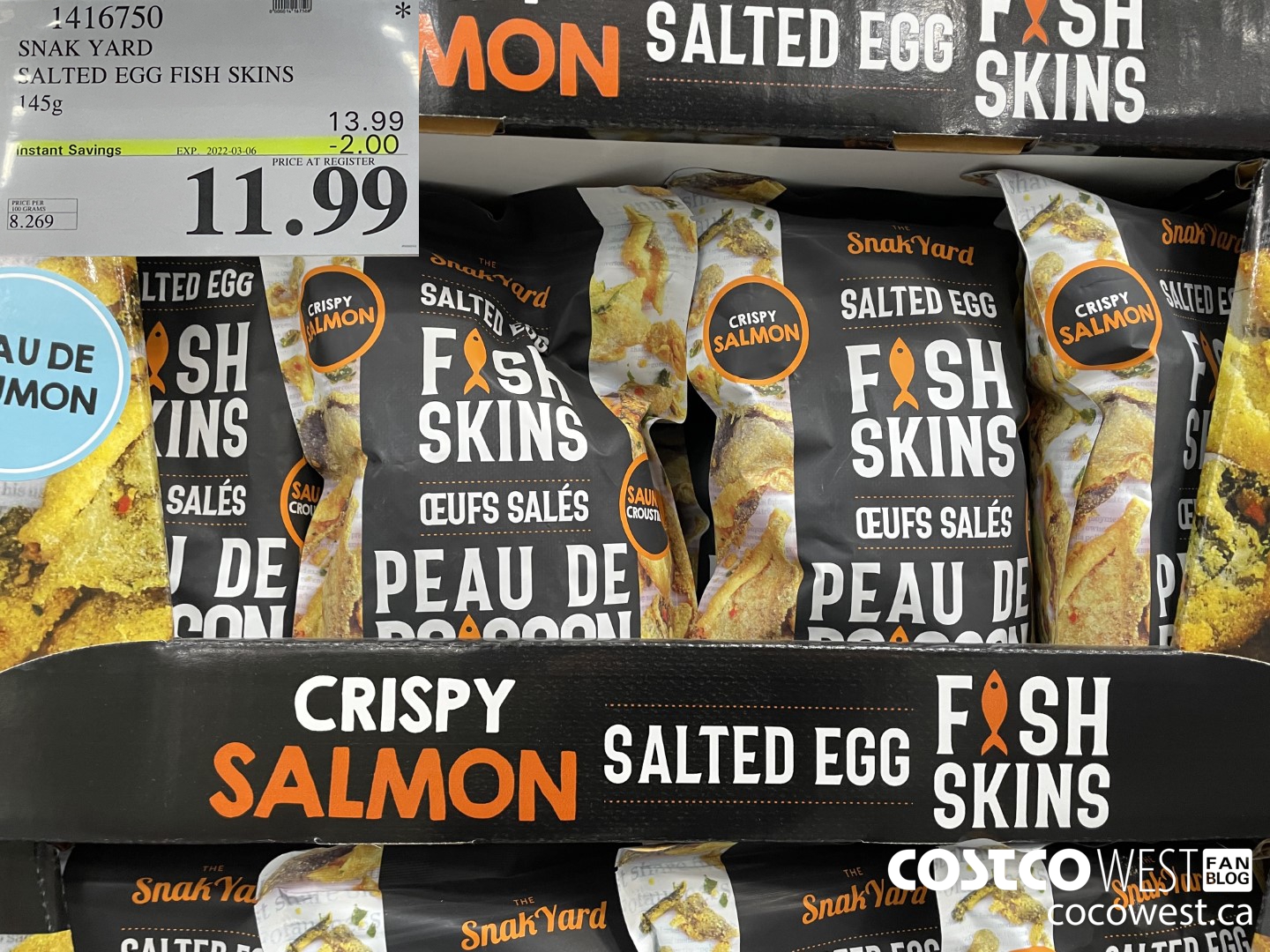 1416750 SNAK YARD SALTED EGG FISH SKINS 145g ($2.00 INSTANT SAVINGS EXPIRES ON 2022-03-06) $11.99