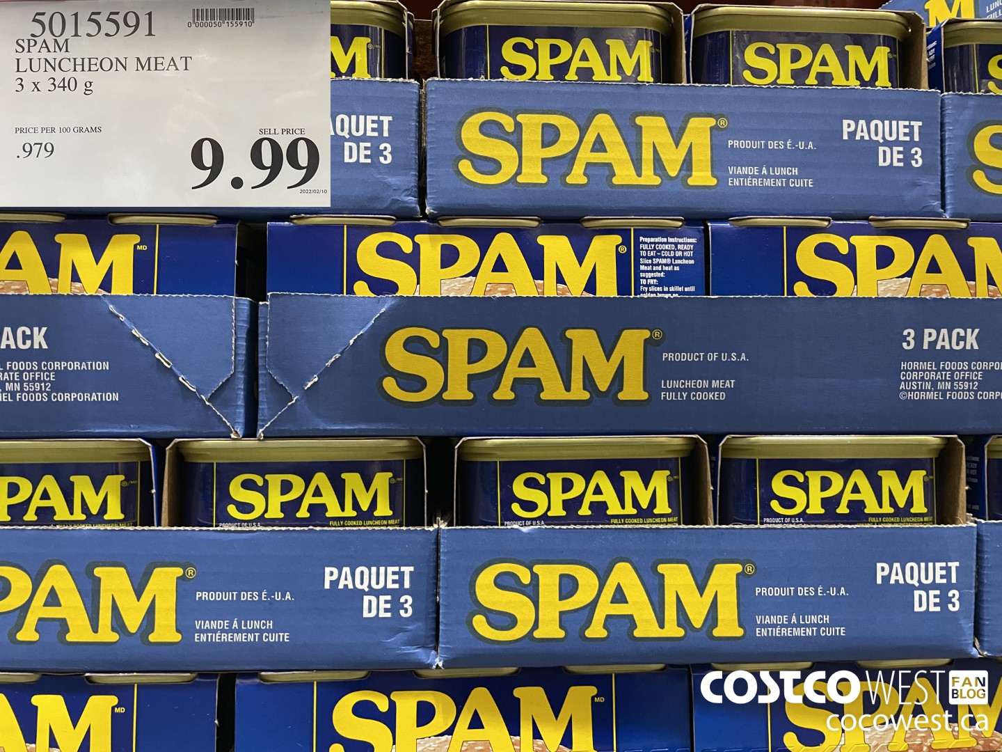 5015591 SPAM LUNCHEON MEAT 3 x 340 g $9.99