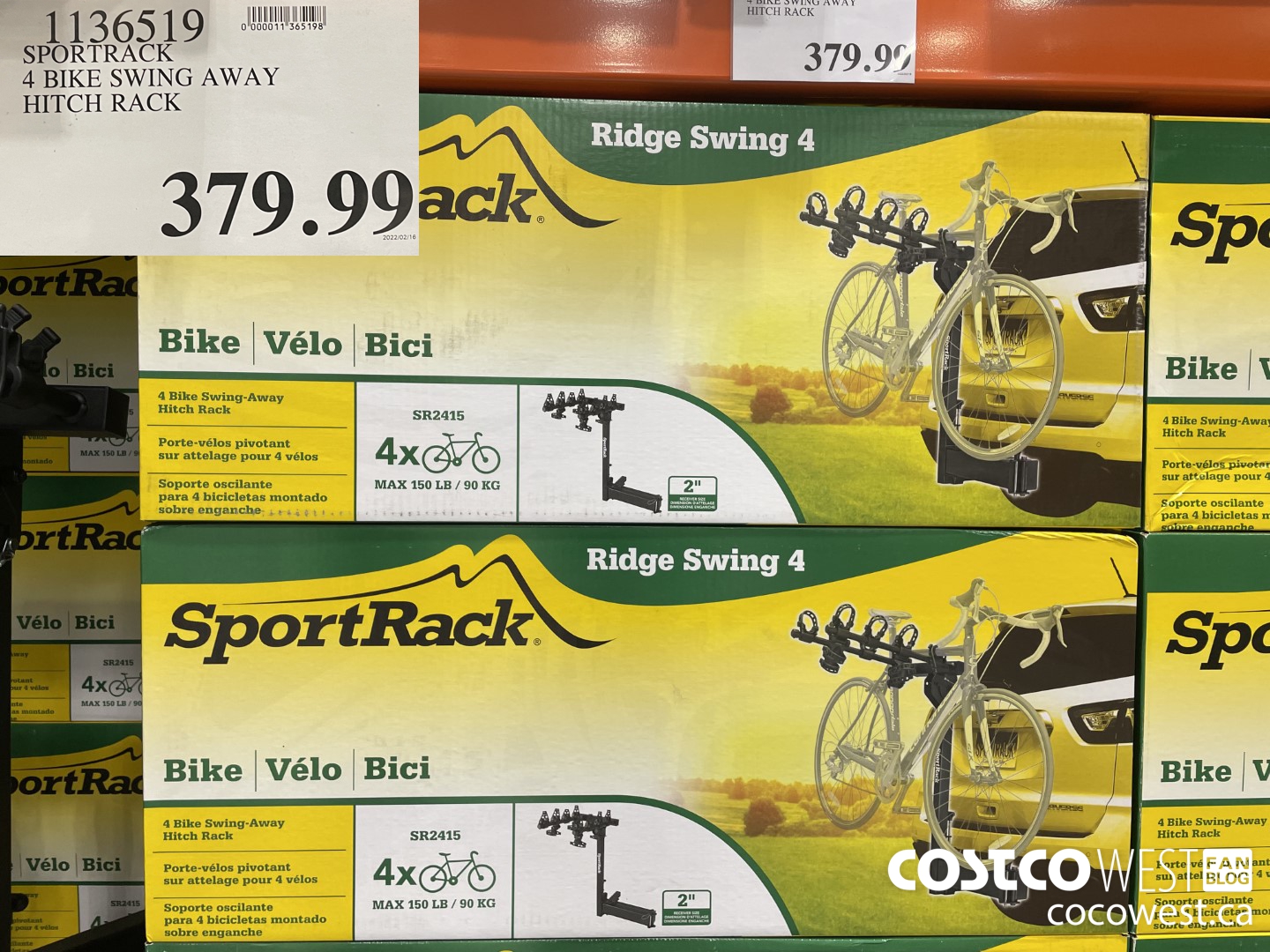 1136519 SPORTRACK 4 BIKE SWING AWAY HITCH RACK  $379.99