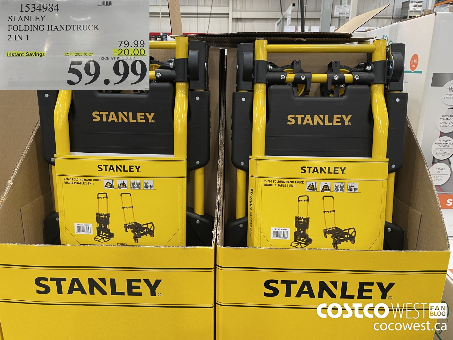 1534984 STANLEY FOLDING HANDTRUCK 2 IN 1  ($20.00 INSTANT SAVINGS EXPIRES ON 2022-02-27) $59.99