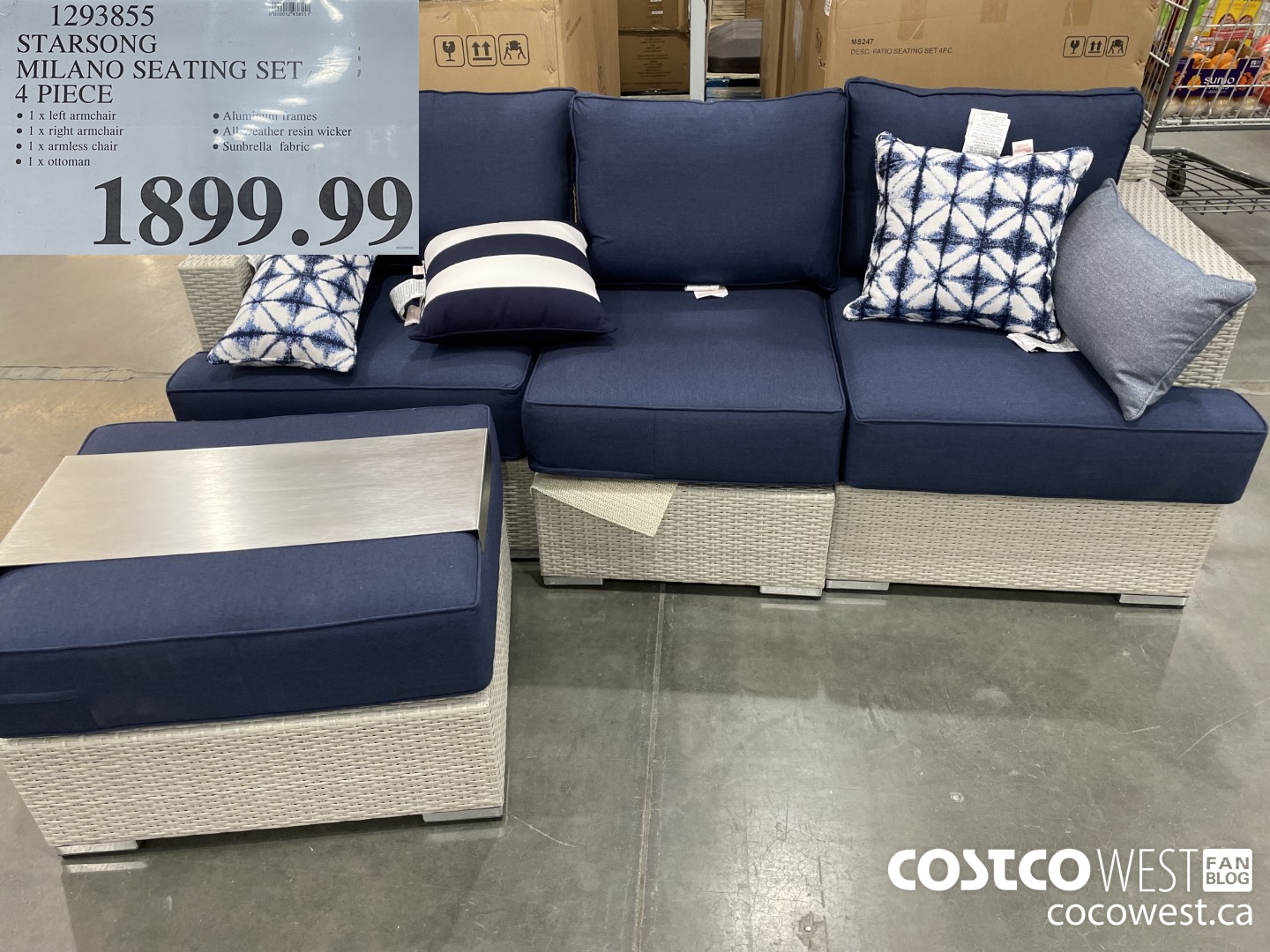 1293855 STARSONG MILANO SEATING SET 4 PIECE  $1899.99