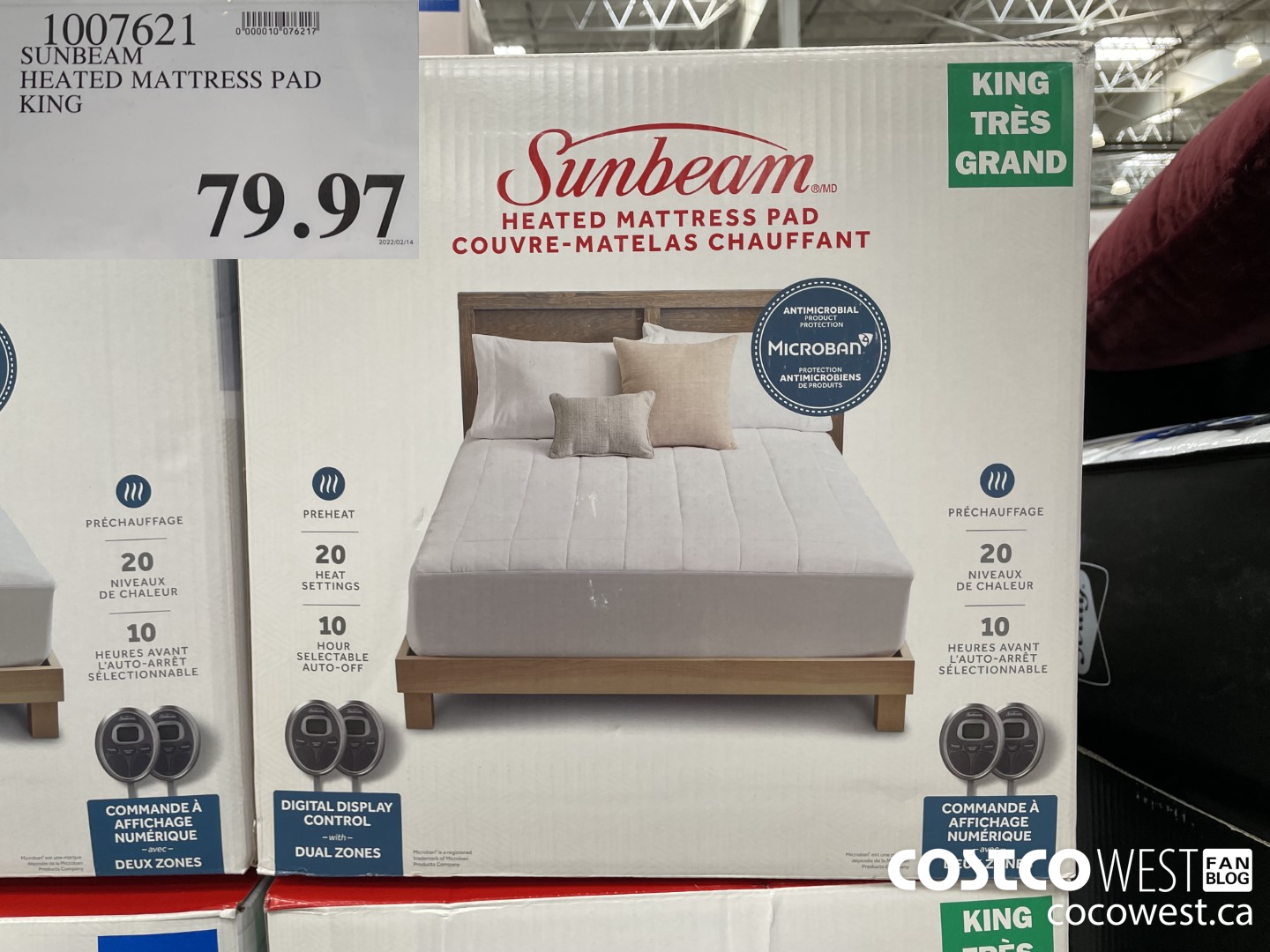 1007621 STINBEAM HEATED MATTRESS PAD KING  $79.97