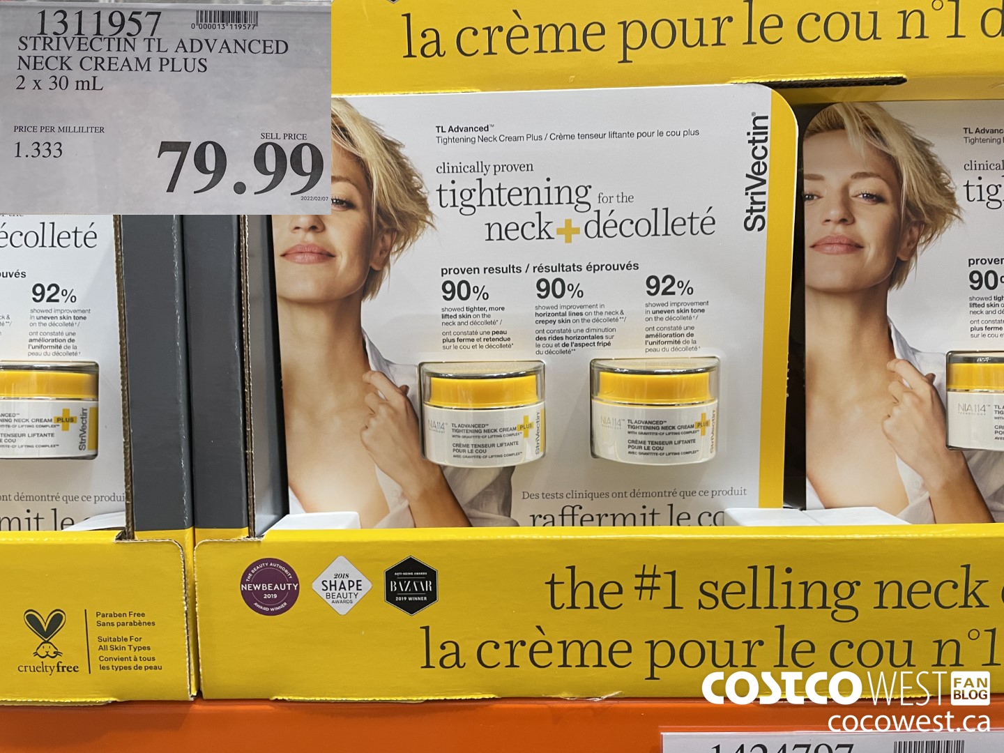 1311957 STRIVECTIN TL ADVANCED NECK CREAM PLUS 2 x 30 mL $79.99