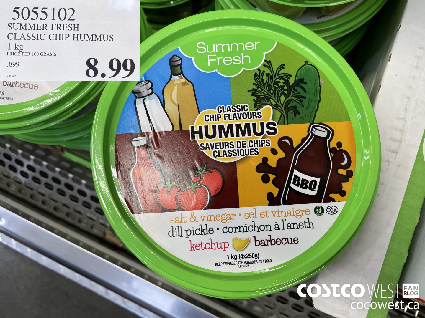 5055102 SUMMER FRESH CLASSIC CHIP HUMMUS 1 kg $8.99