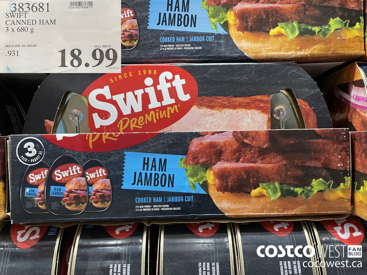 383681 SWIFT CANNED HAM 3 x 680 g $18.99