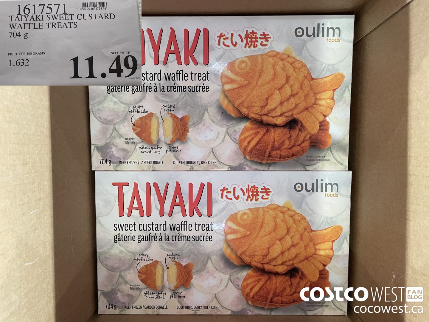 1617571 TAIYAKI SWEET CUSTARD WAFFLE TREATS 704 g $11.49