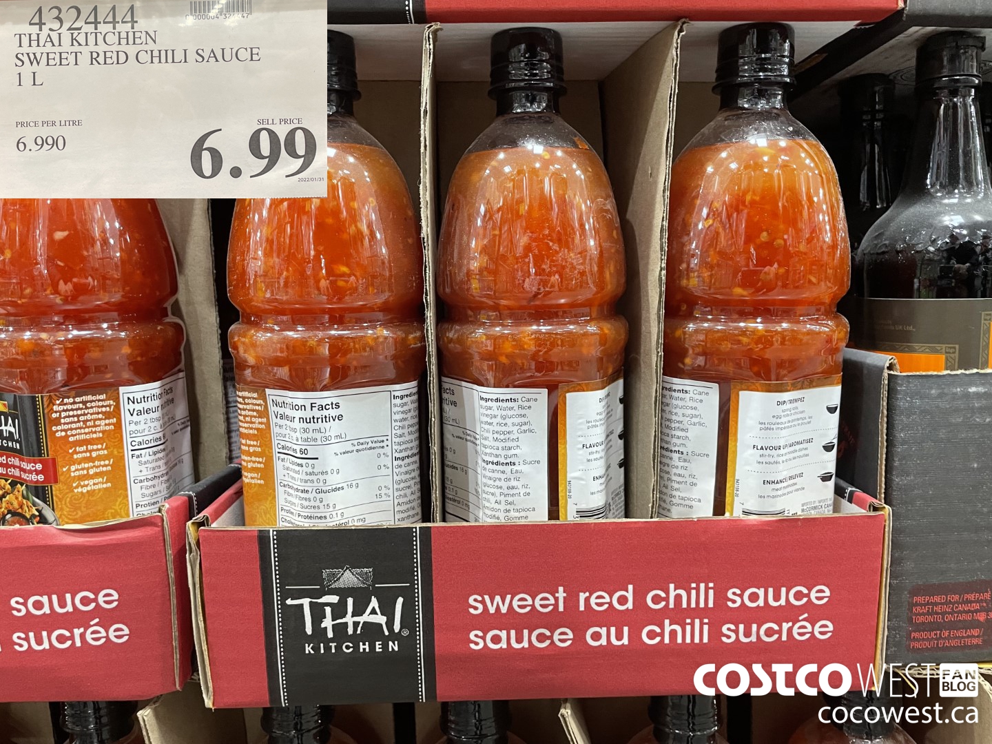 432444 THAI KITCHEN SWEET RED CHILI SAUCE 1L $6.99