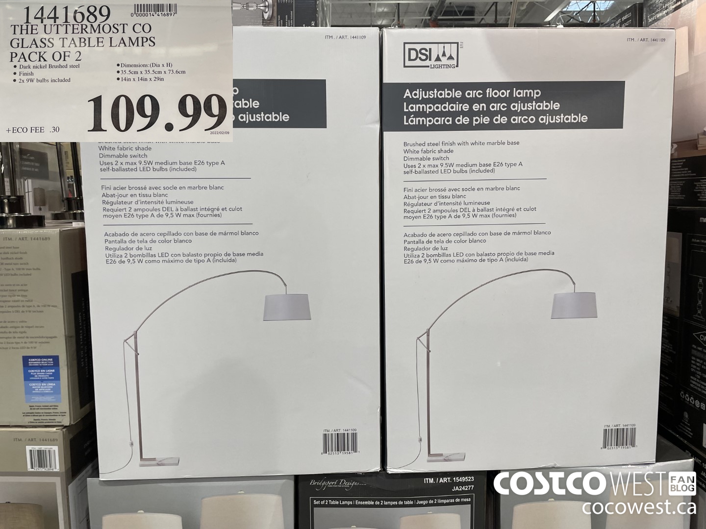 1441689 THE UTTERMOST CO GLASS TABLE LAMPS PACK OF 2 $109.99