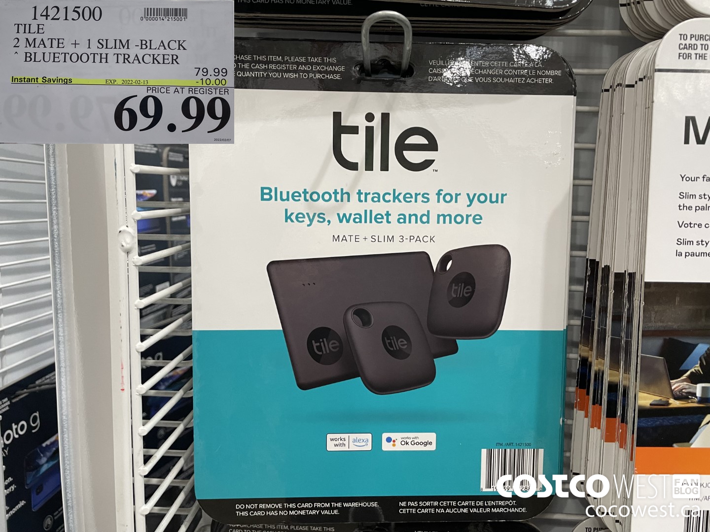 1421500 TILE 2 MATE + 1 SLIM -BLACK BLUETOOTH TRACKER ($10.00 INSTANT SAVINGS EXPIRES ON 2022-02-13) $69.99