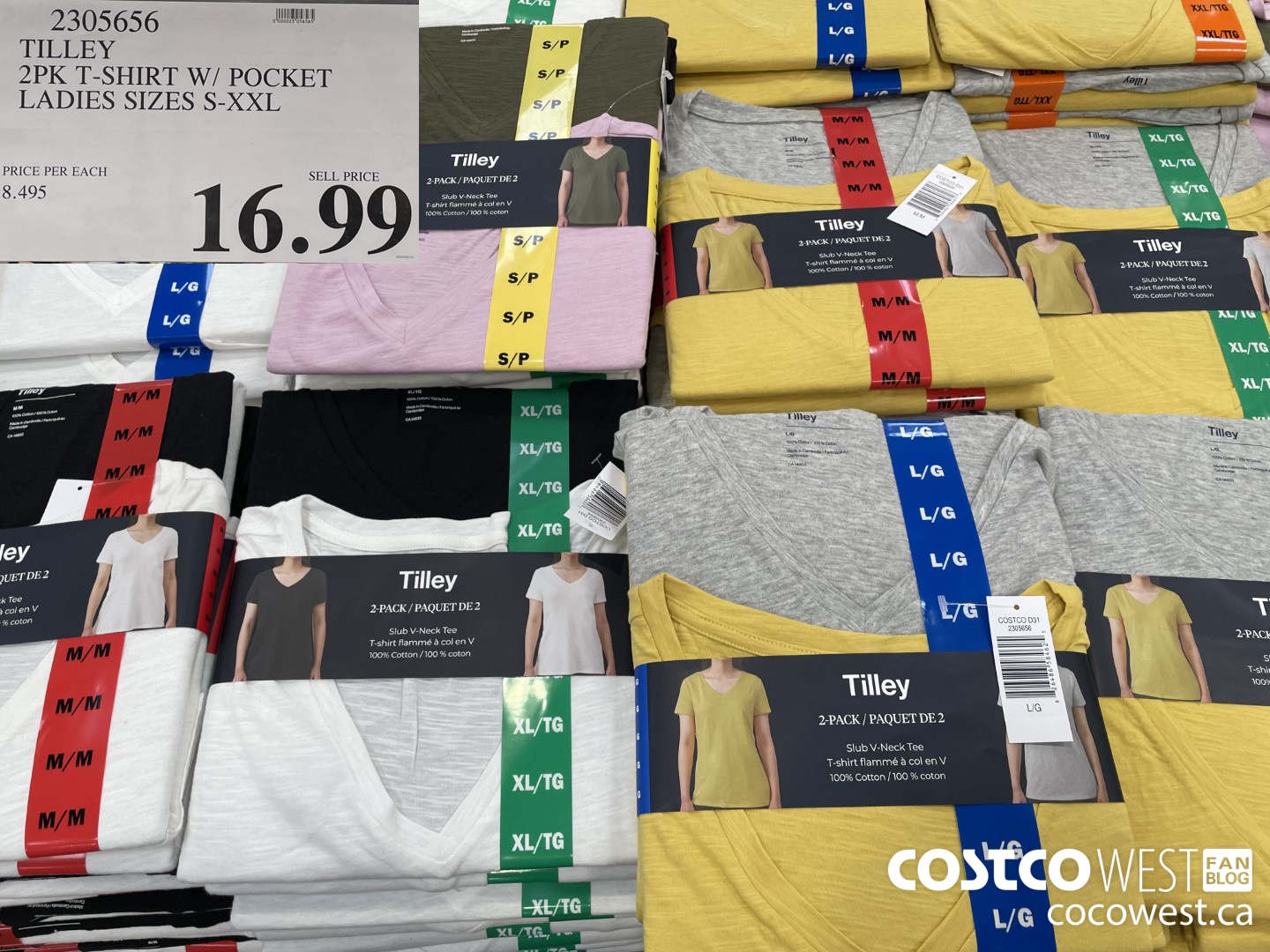 2305656 TILLEY 2PK T-SHIRT W/ POCKET LADIES SIZES S-XXL  $16.99