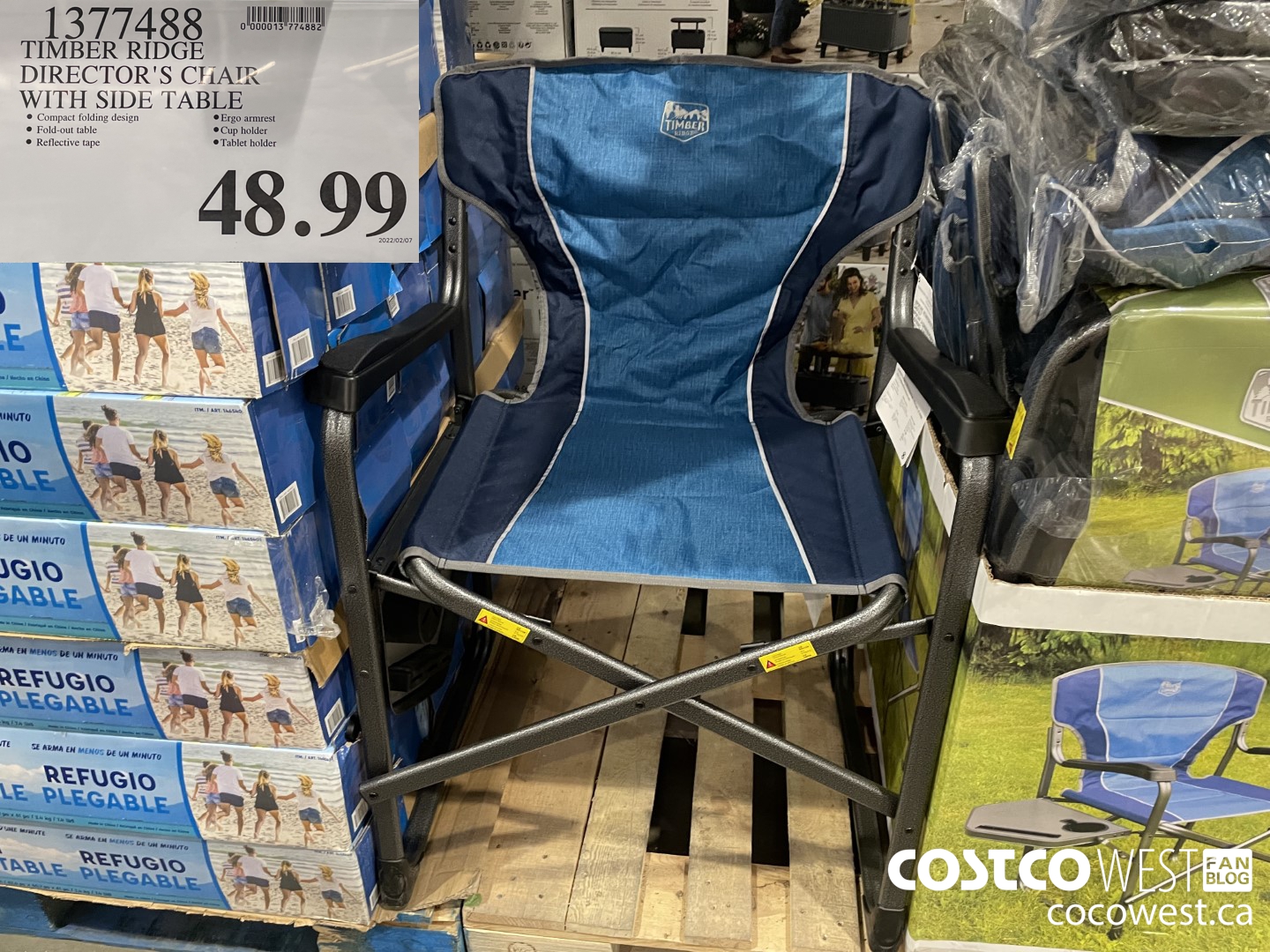 1377488 TIMBER RIDGE DIRECTOR'S CHAIR WITH SIDE TABLE $48.99