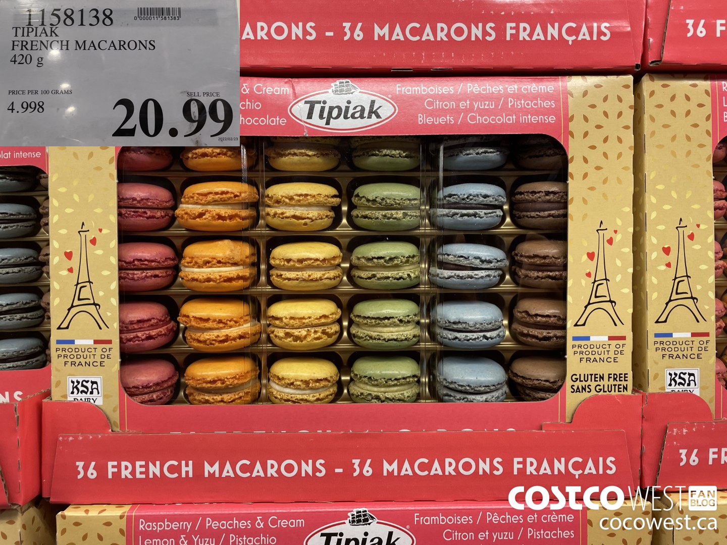 1158138 TIPIAK FRENCH MACARONS 420 g $20.99