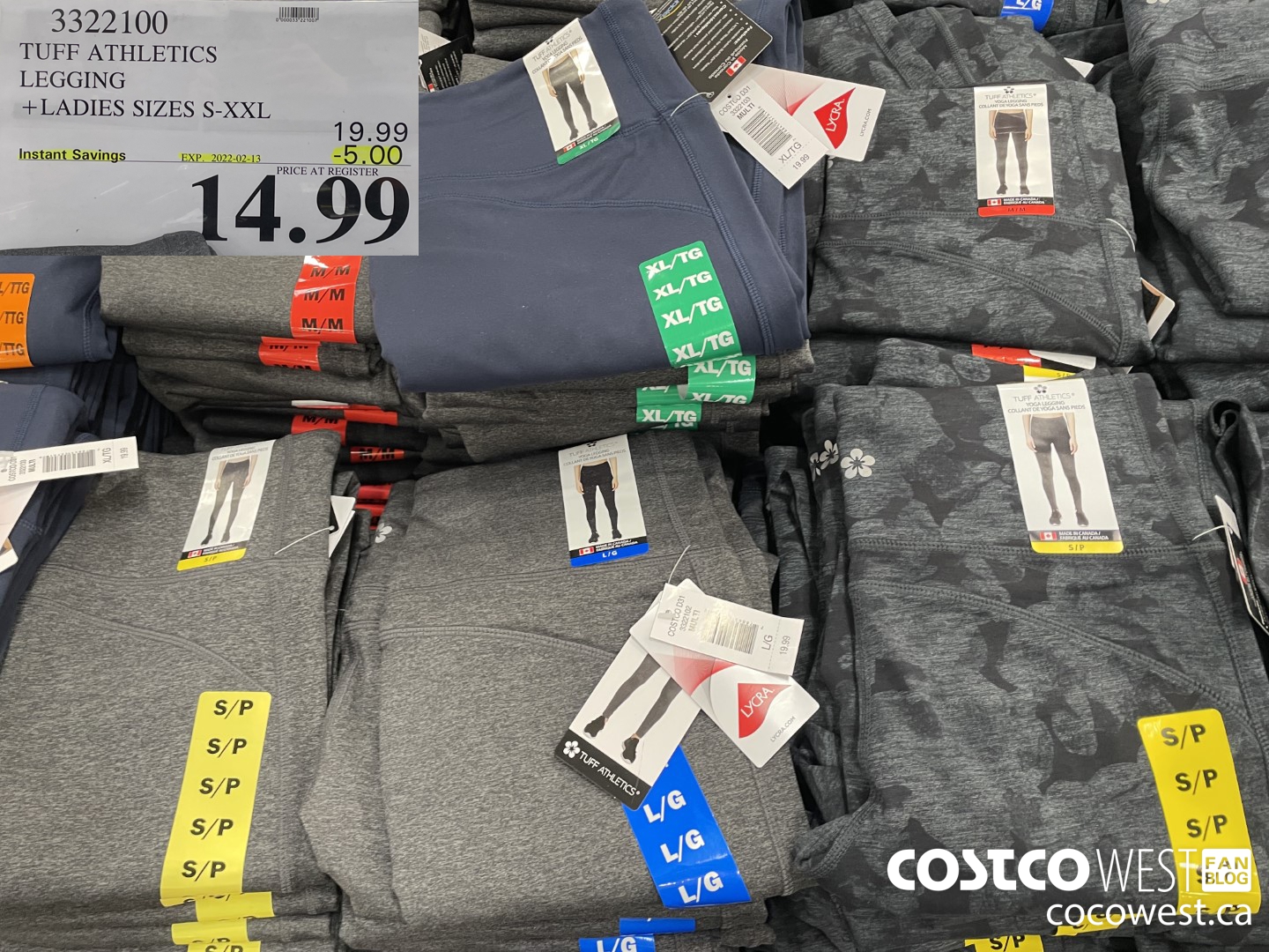 3322100 TUFF ATHLETICS LEGGING LADIES SIZES S-XXL  ($5.00 INSTANT SAVINGS EXPIRES ON 2022-02-13) $14.99