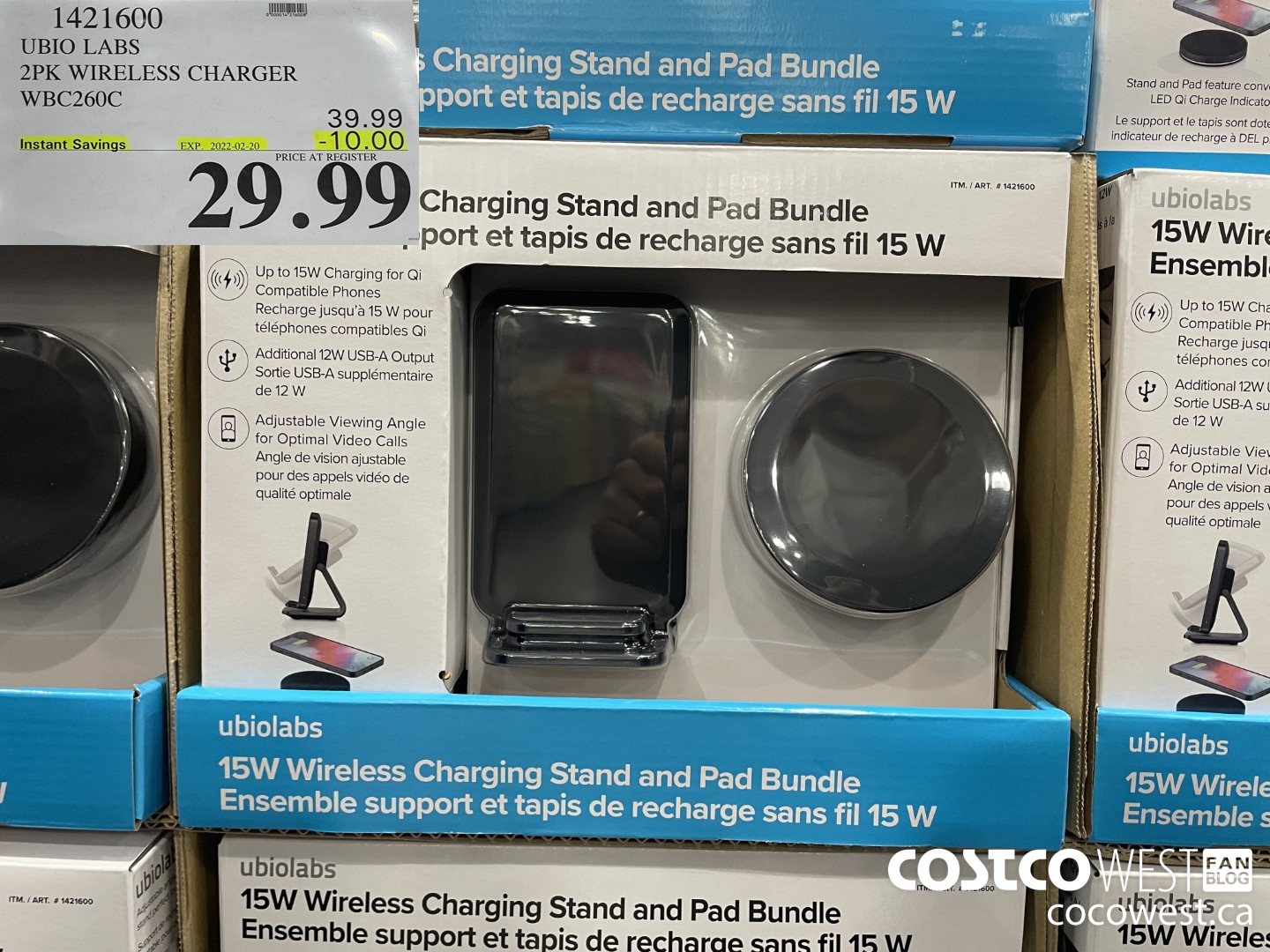 1421600 UBIO TABS 2PK WIRELESS CHARGER WBC260C ($10.00 INSTANT SAVINGS EXPIRES ON 2022-02-20) $29.99