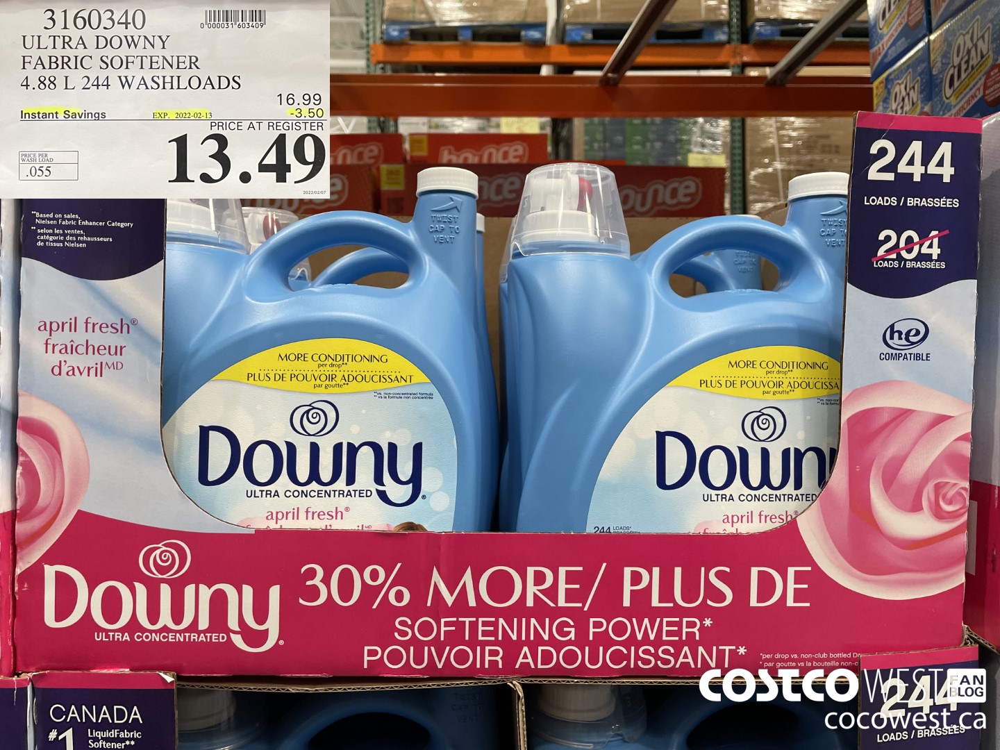 3160340 ULTRA DOWNY FABRIC SOFTENER 4.88 L 244 WASHLOADS ($3.50 INSTANT SAVINGS EXPIRES ON 2022-02-13) $13.49