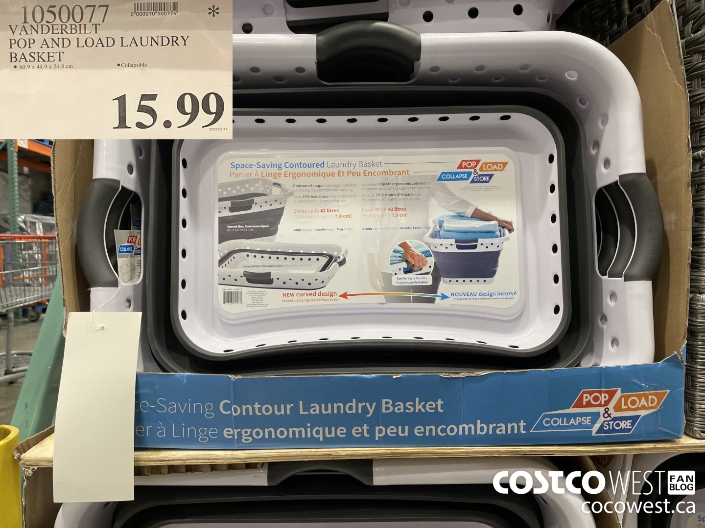 1050077 VANDERBILT POP AND LOAD LAUNDRY BASKET $15.99