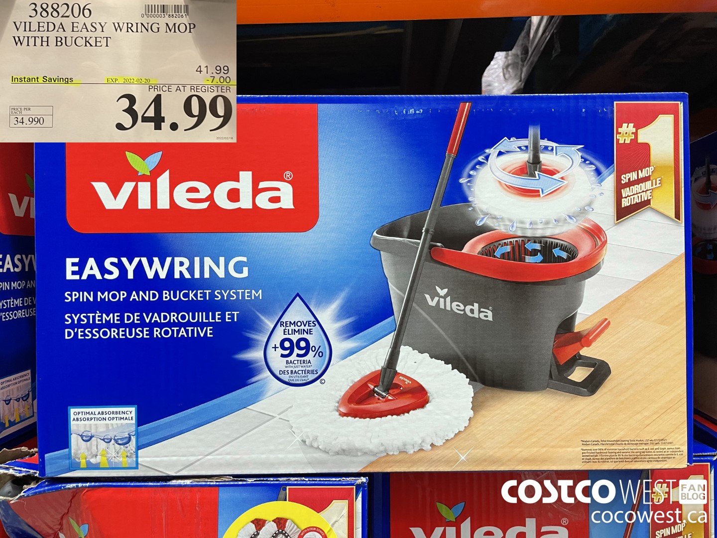 388206 VILEDA EASY WRING MOP WITH BUCKET ($7.00 INSTANT SAVINGS EXPIRES ON 2022-02-20) $34.99