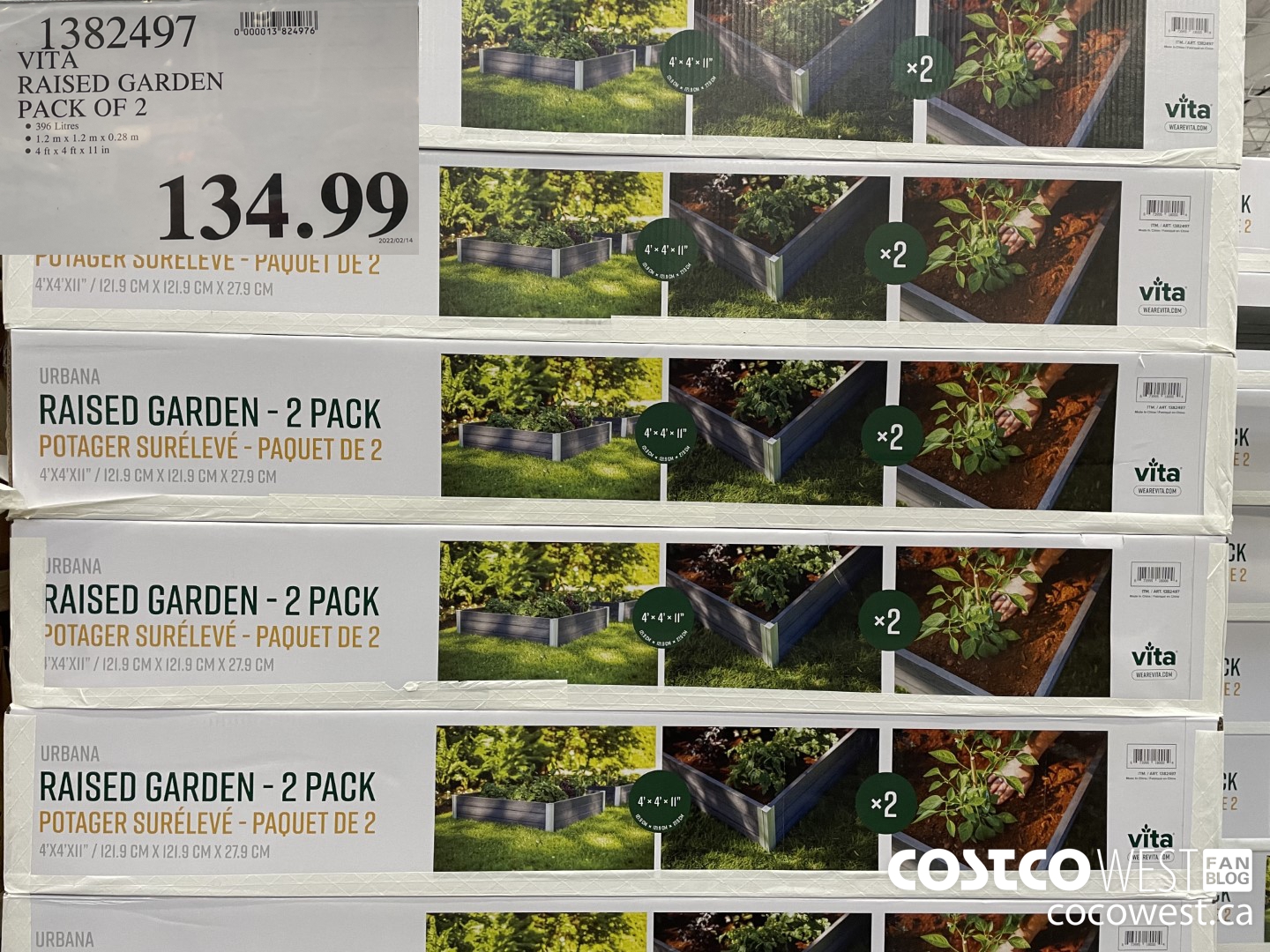 1382497 VITA RAISED GARDEN PACK OF 2  $134.99
