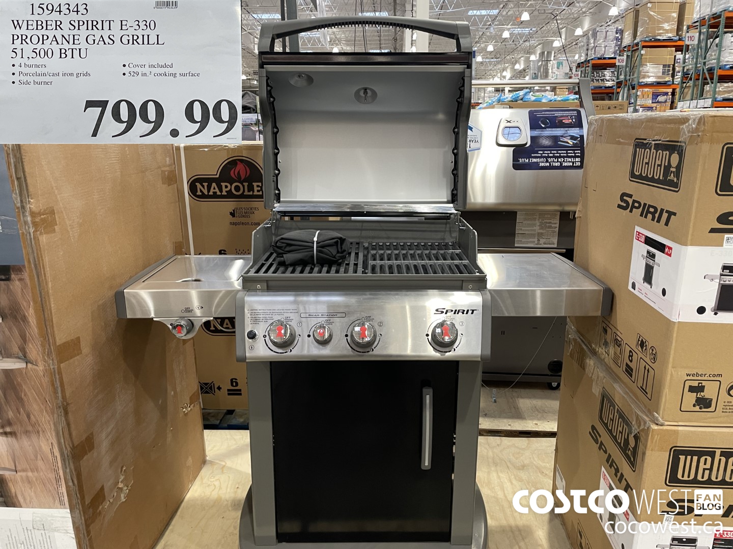 1594343 WEBER SPIRIT E-330 PROPANE GAS GRILL 51,500 BTU $799.99