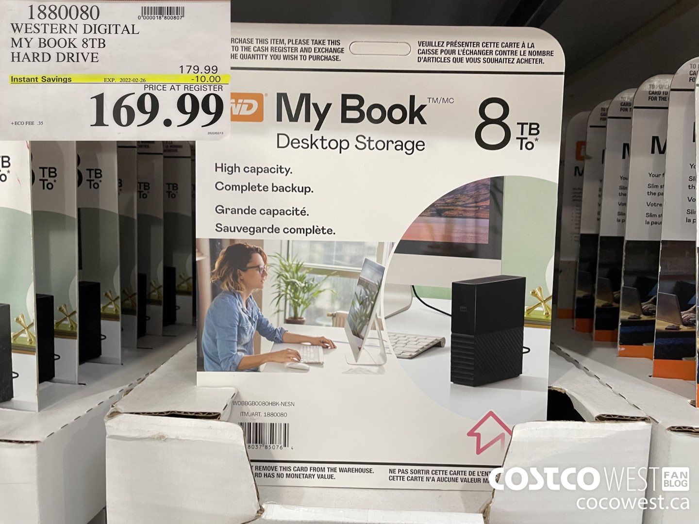 1880080 WESTERN DIGITAL MY BOOK 8TB HARD DRIVE ($10.00 INSTANT SAVINGS EXPIRES ON 2022-02-26) $169.99