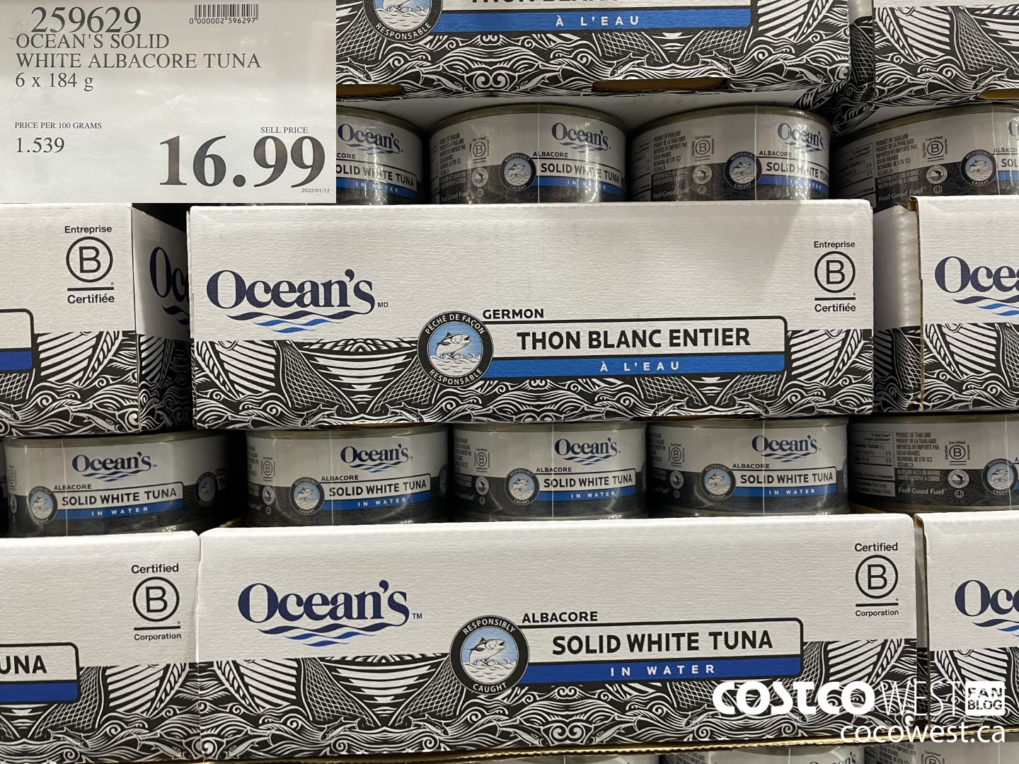259629 WHITE ALBACORE TUNA 6x 184 g $16.99