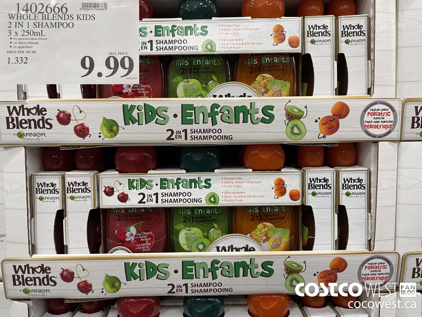 1402666 WHOLE BLENDS KIDS 2 IN 1 SHAMPOO 3 x 250mL $9.99