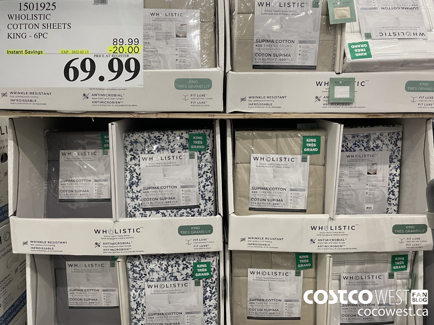 1501925 WHOLISTIC COMMON SHEETS KING - 6PC  ($20.00 INSTANT SAVINGS EXPIRES ON 2022-02-13) $69.99