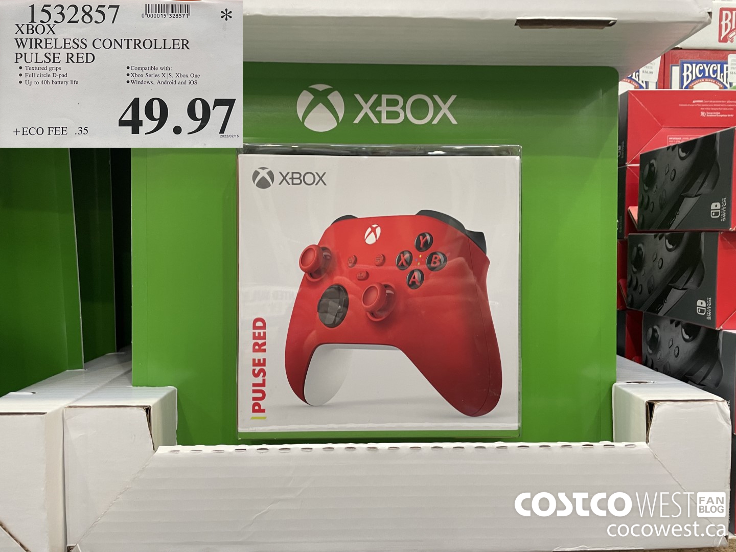 1532857 XBOX WIRELESS CONTROLLER PULSE RED/CARBON BLACK  $49.97