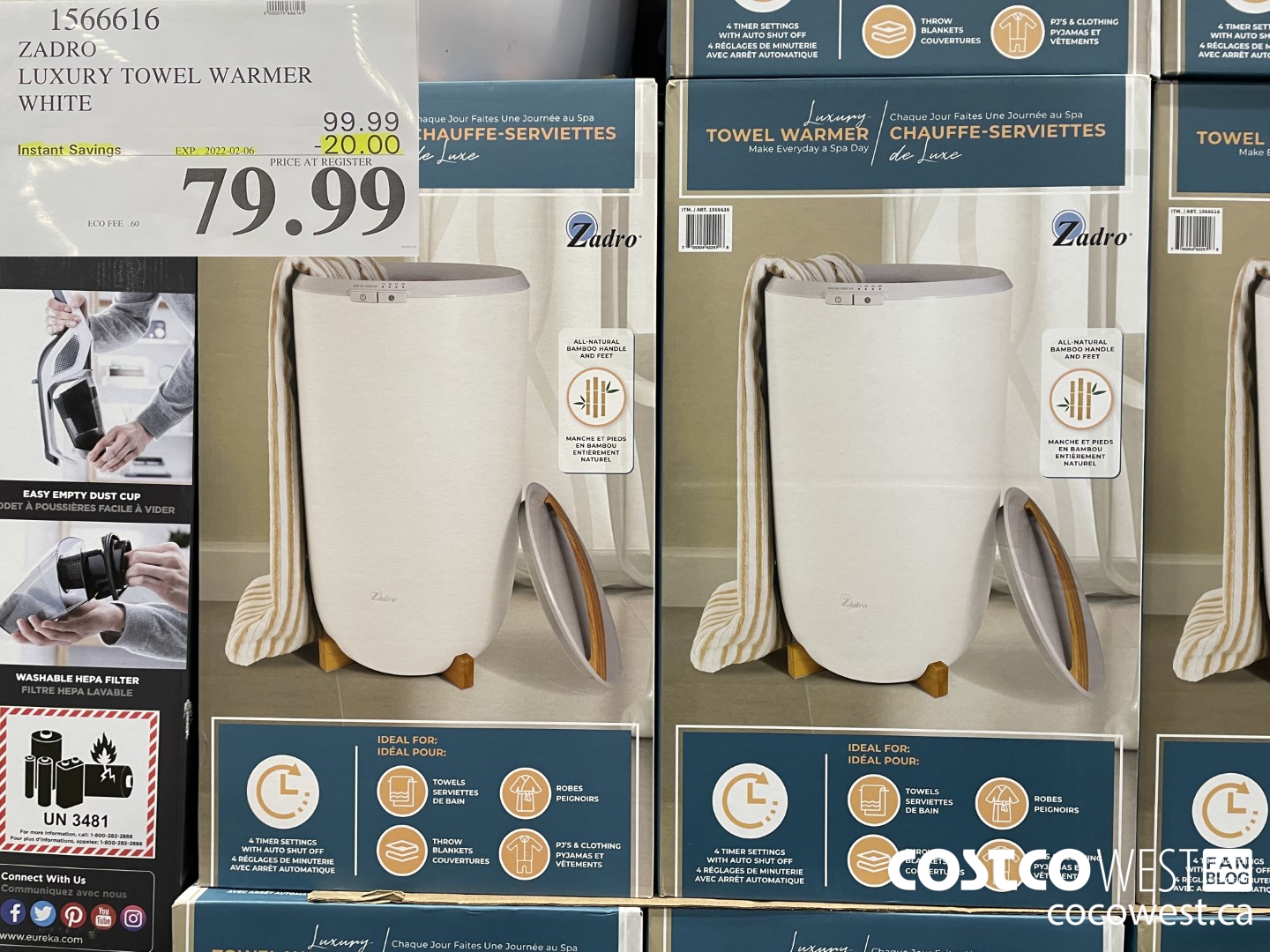 1566616 ZADRO LUXURY TOWEL WARMER WHITE ($20.00 INSTANT SAVINGS EXPIRES ON 2022-02-06) $79.99