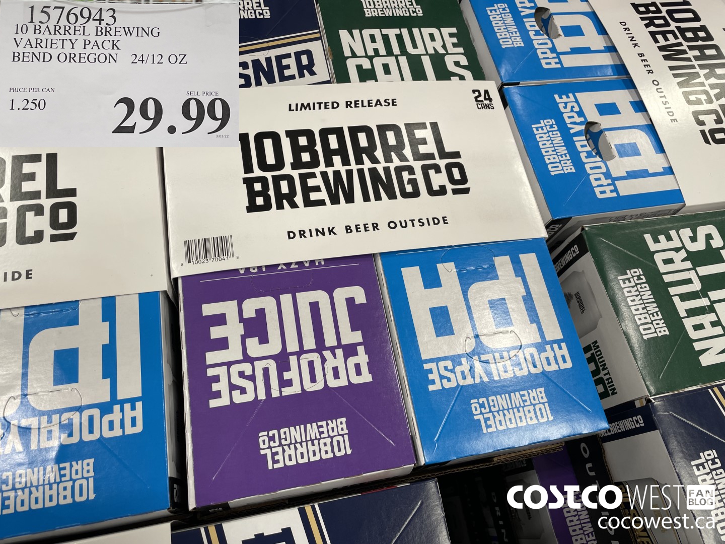 1576943 10 BARREL BREWING VARIETY PACK BEND OREGON 24/12 OZ $29.99