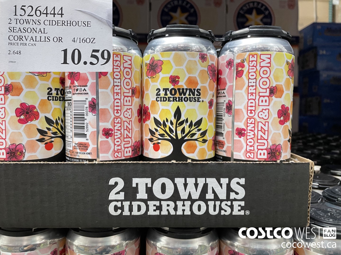1526444 2 TOWNS CIDERHOUSE SEASONAL CORVALLIS OR 4/16OZ  $10.59