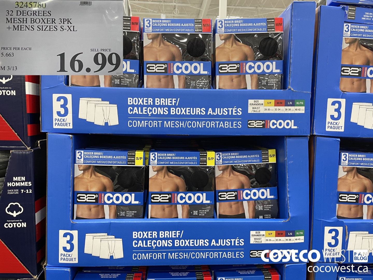 3245780 32 DEGREES MESH BOXER 3PK MENS SIZES S-XL $16.99