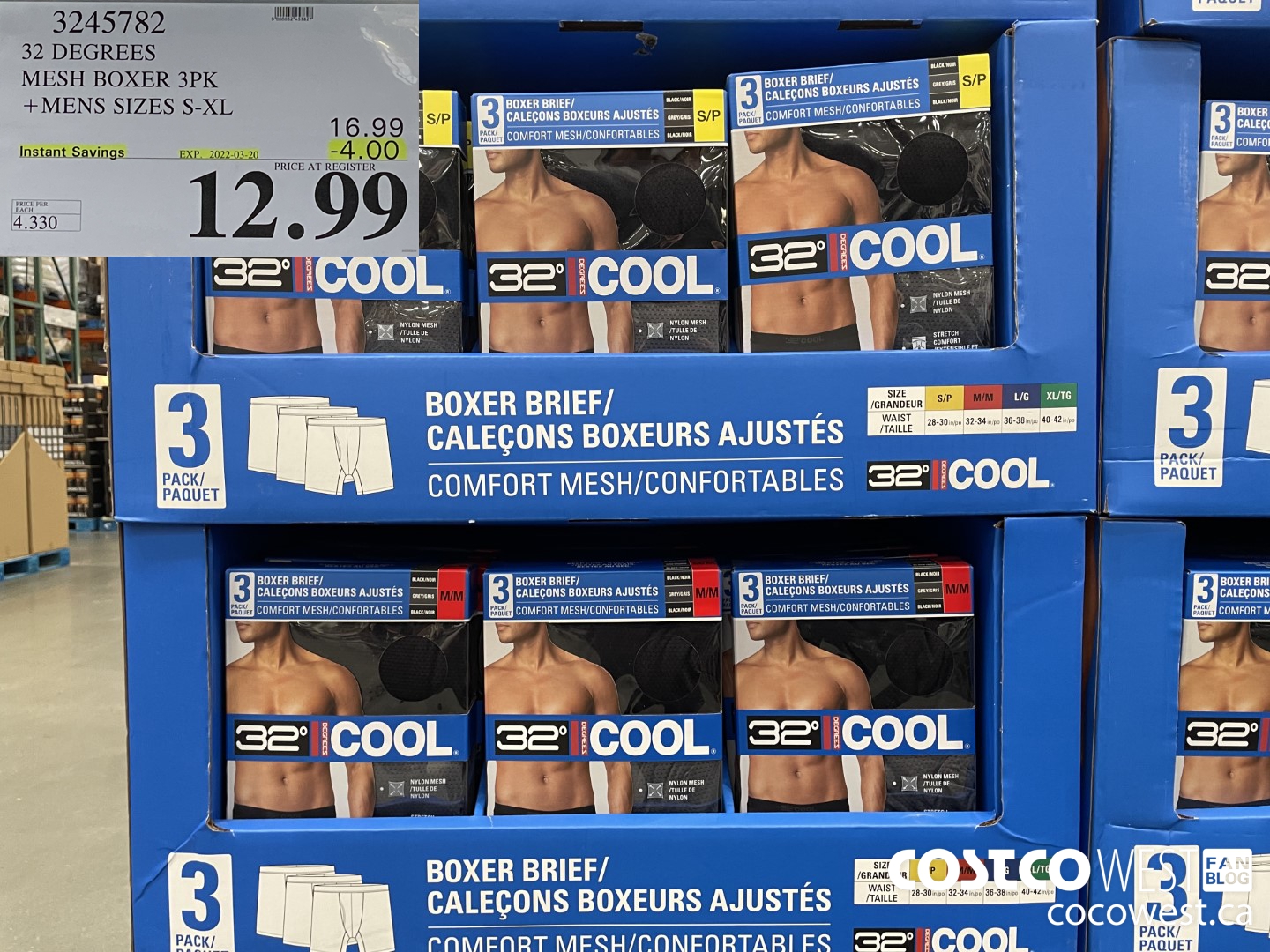 3245782 32 DEGREES MESH BOXER 3PK MENS SIZES S-XL ($4.00 INSTANT SAVINGS EXPIRES ON 2022-03-20) $12.99