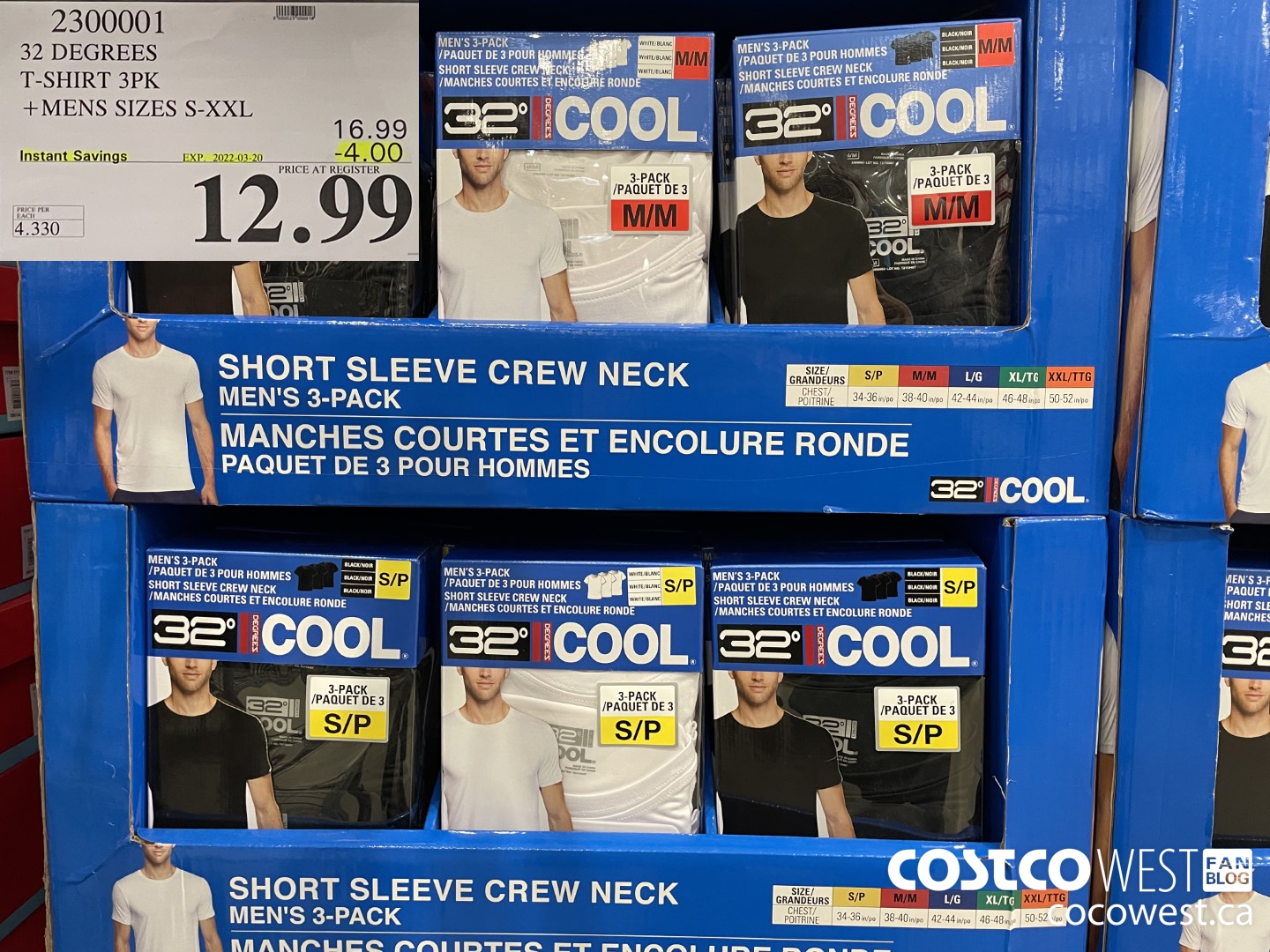 2300001 32 DEGREES T-SHIRT 3PK MENS SIZES S-XXL  ($4.00 INSTANT SAVINGS EXPIRES ON 2022-03-20) $12.99