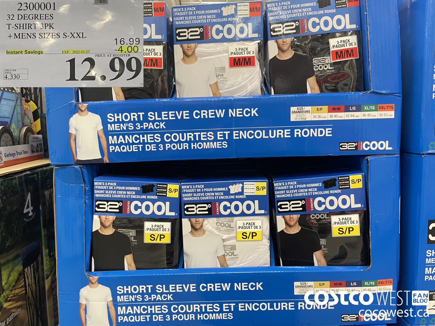 2300001 32 DEGREES T-SHIRT 3PK MENS SIZES S-XXL  ($4.00 INSTANT SAVINGS EXPIRES ON 2022-03-27) $12.99