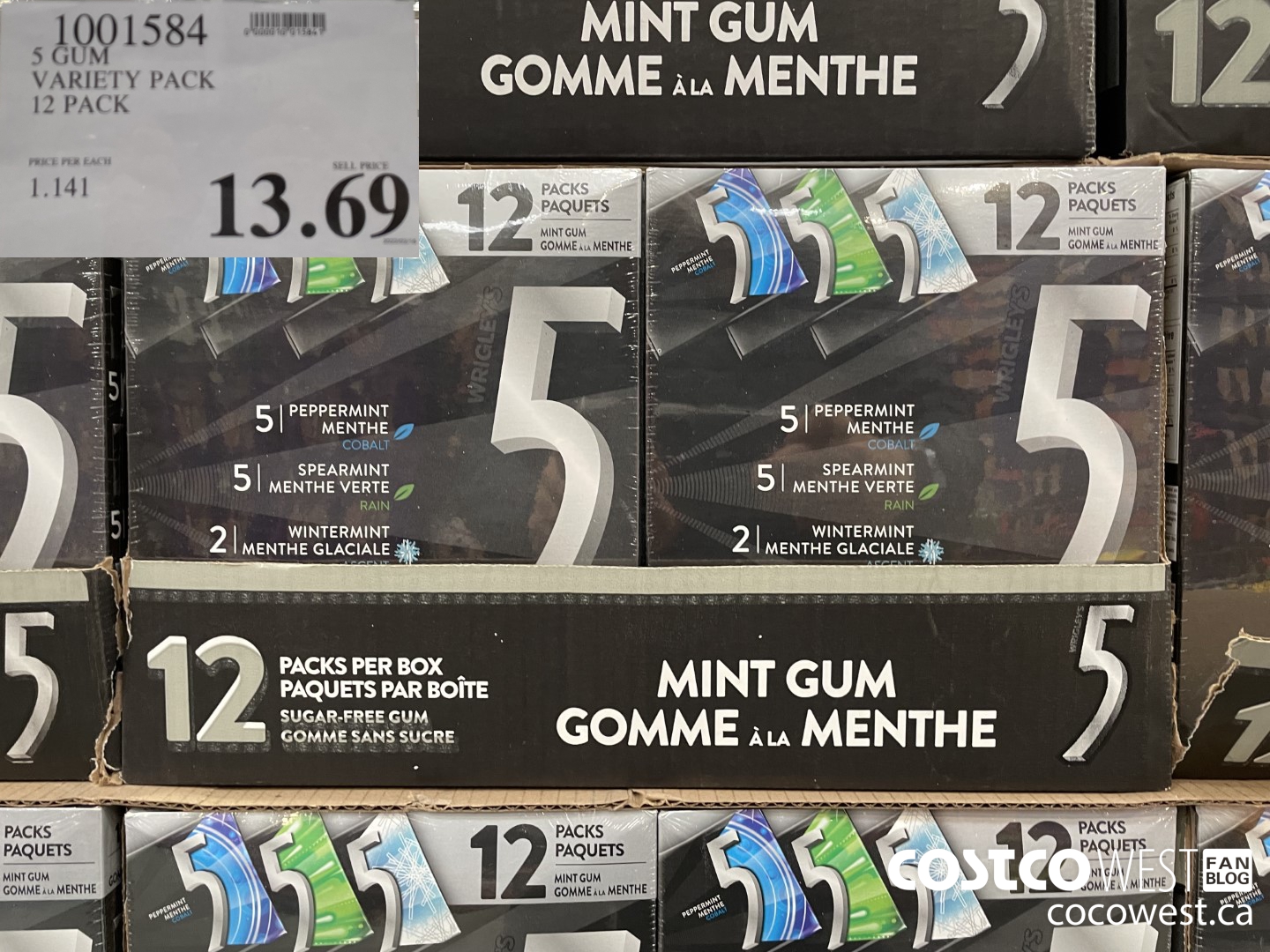 1001584 5 GUM VARIETY PACK PACK OF 12 $13.69