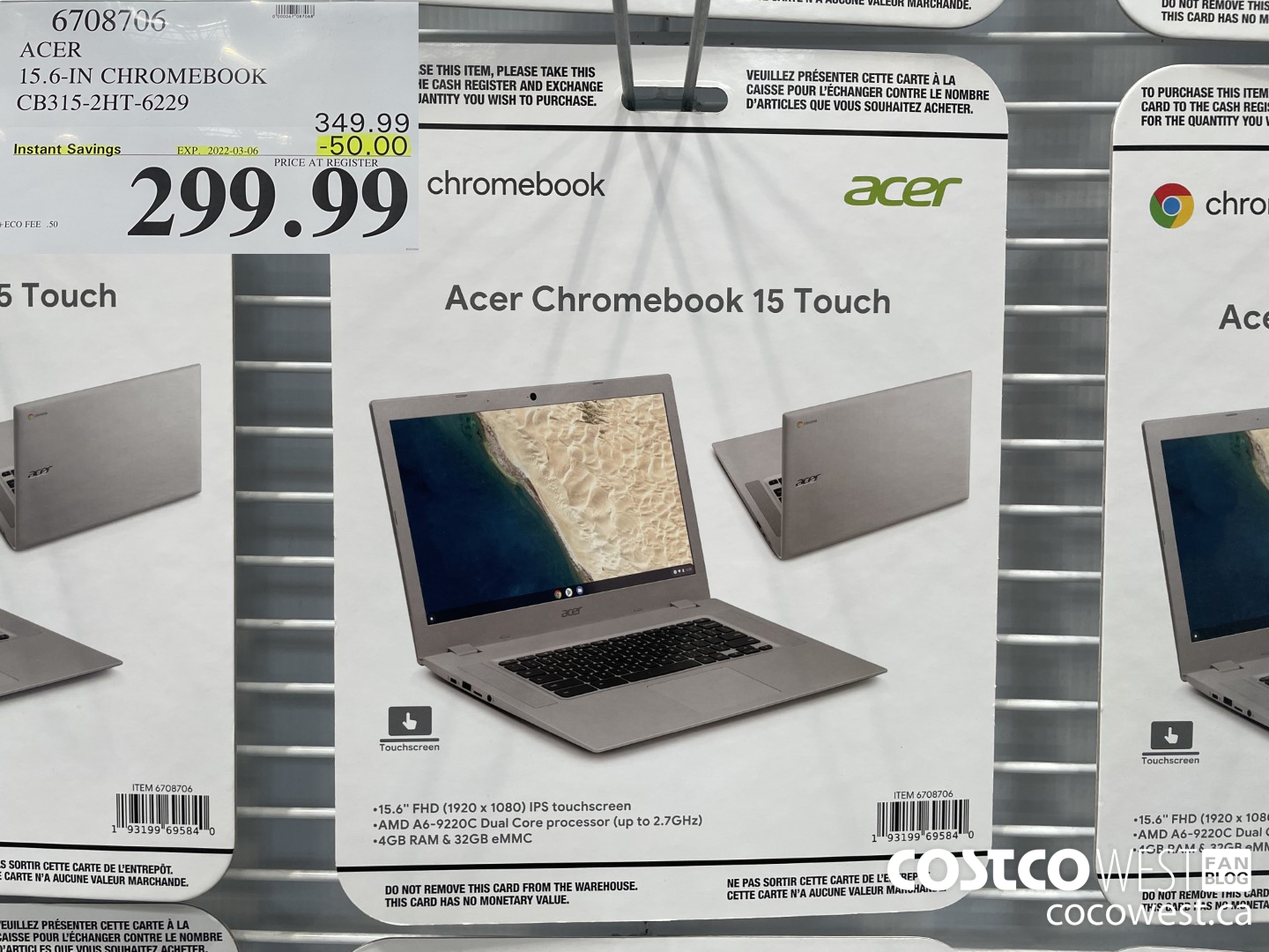 6708706 ACER 15.6-IN CHROMEBOOK CB315-2HT-6229 ($50.00 INSTANT SAVINGS EXPIRES ON 2022-03-06) $299.99