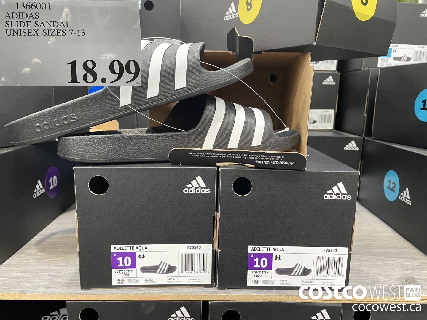 1366001 ADIDAS SLIDE SANDAL UNISEX SIZES 7-13  $18.99