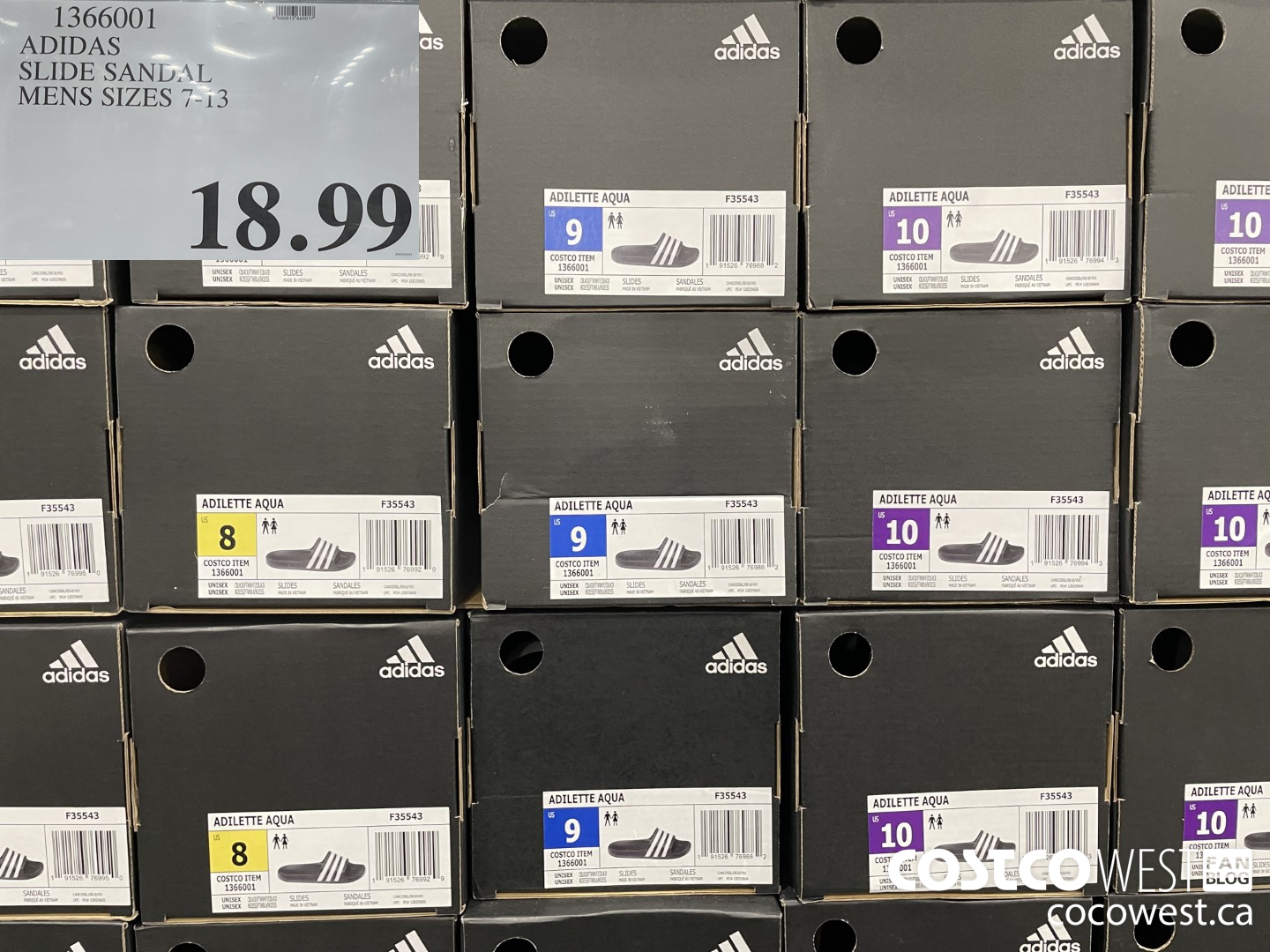 1366001 ADIDAS SLIDE SANDAL UNISEX SIZES 7-13  $18.99