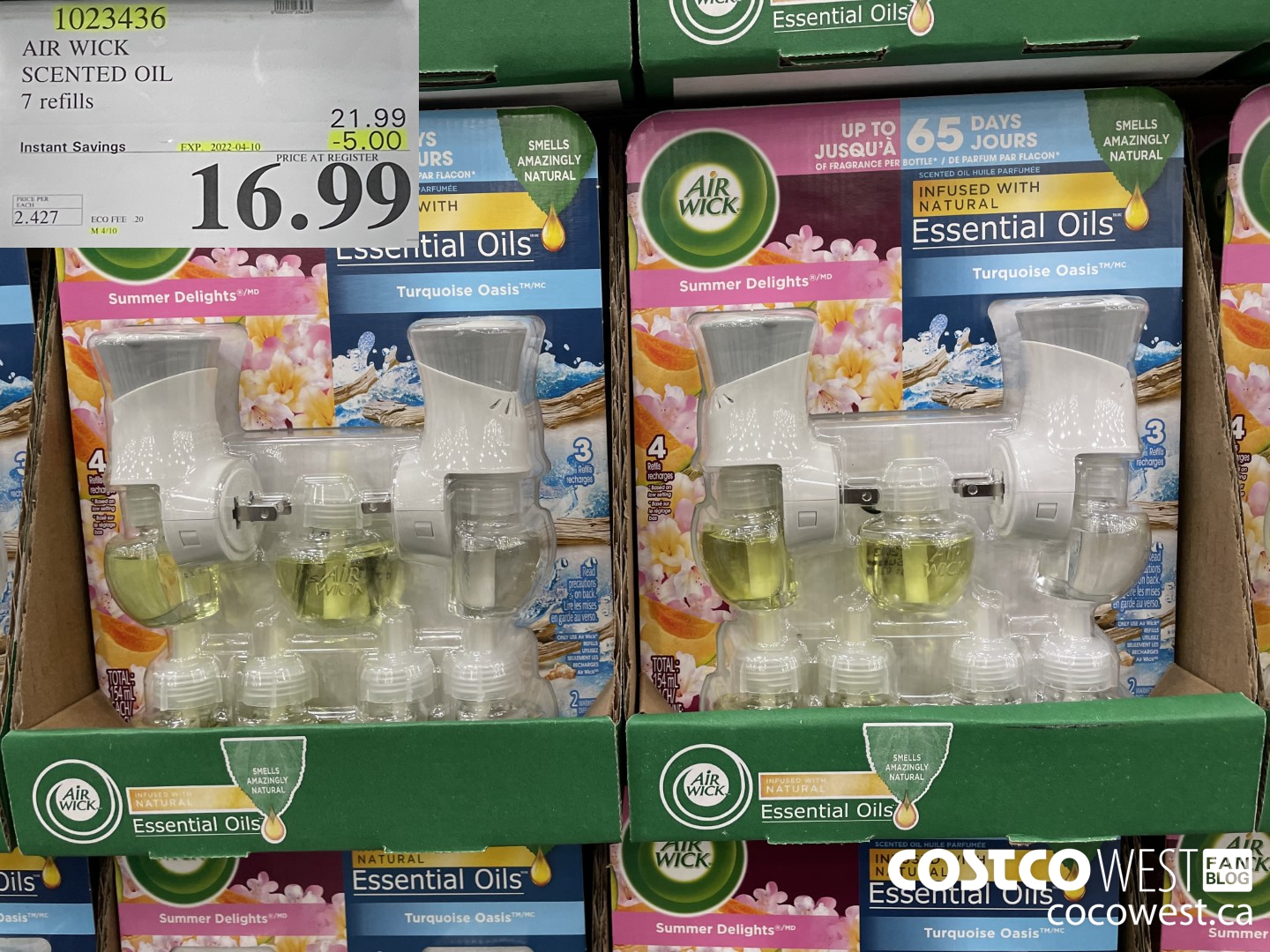 1023436 AIR WICK SCENTED OIL 7 refills ($5.00 INSTANT SAVINGS EXPIRES ON 2022-04-10) $16.99