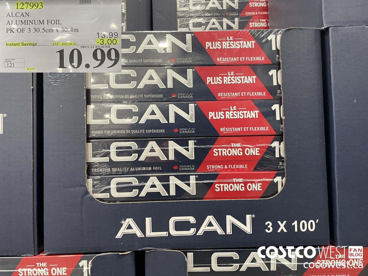 127993 ALCAN ALUMINUM FOIL PK OF 3 30.5cm x 30.4m ($3.00 INSTANT SAVINGS EXPIRES ON 2022-04-10) $10.99