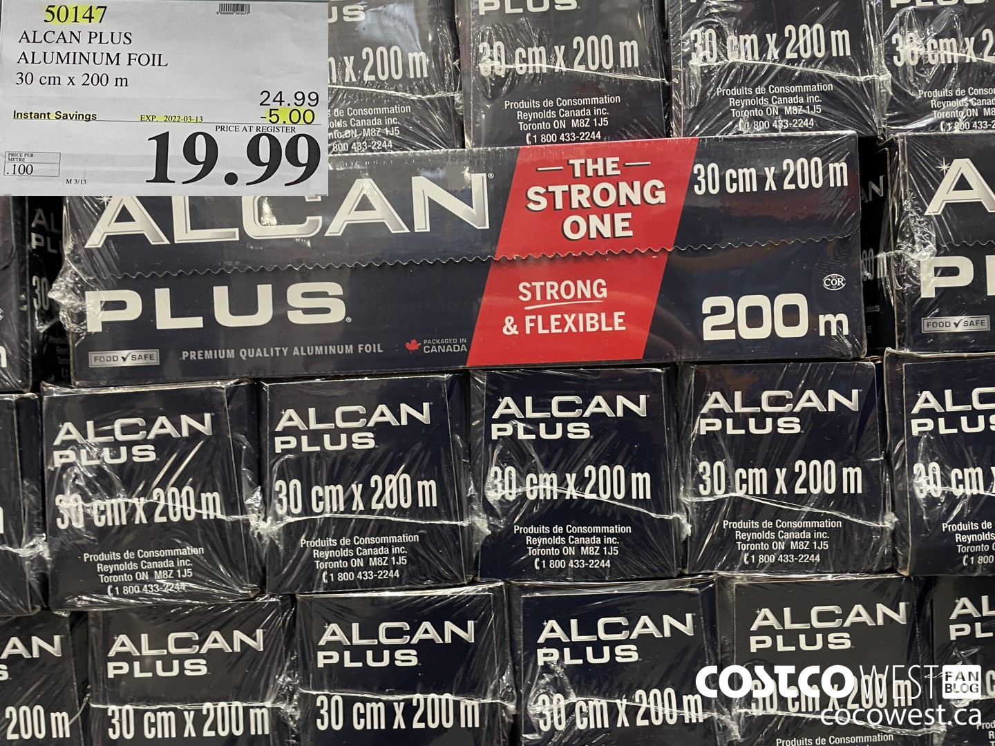 50147 ALCAN PLUS ALUMINUM FOIL 30 cm x 200 m  ($5.00 INSTANT SAVINGS EXPIRES ON 2022-03-13) $19.99