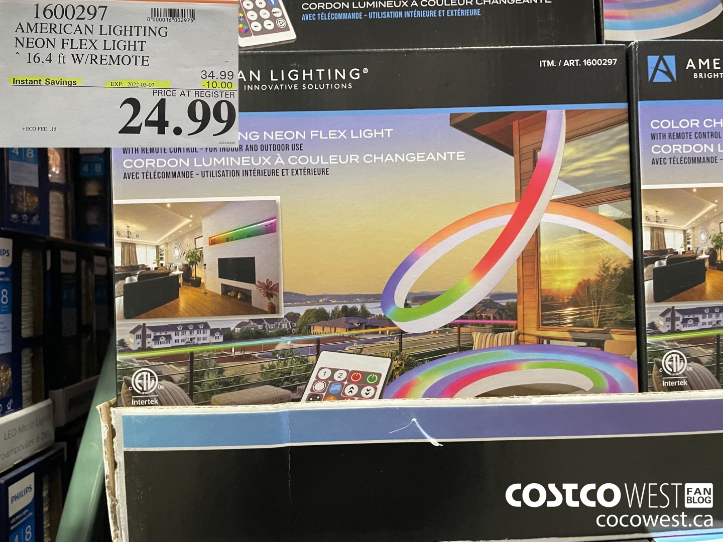 1600297 AMERICAN LIGHTING NEON FLEX LIGHT 16.4 ft W/REMOTE ($10.00 INSTANT SAVINGS EXPIRES ON 2022-03-07) $24.99