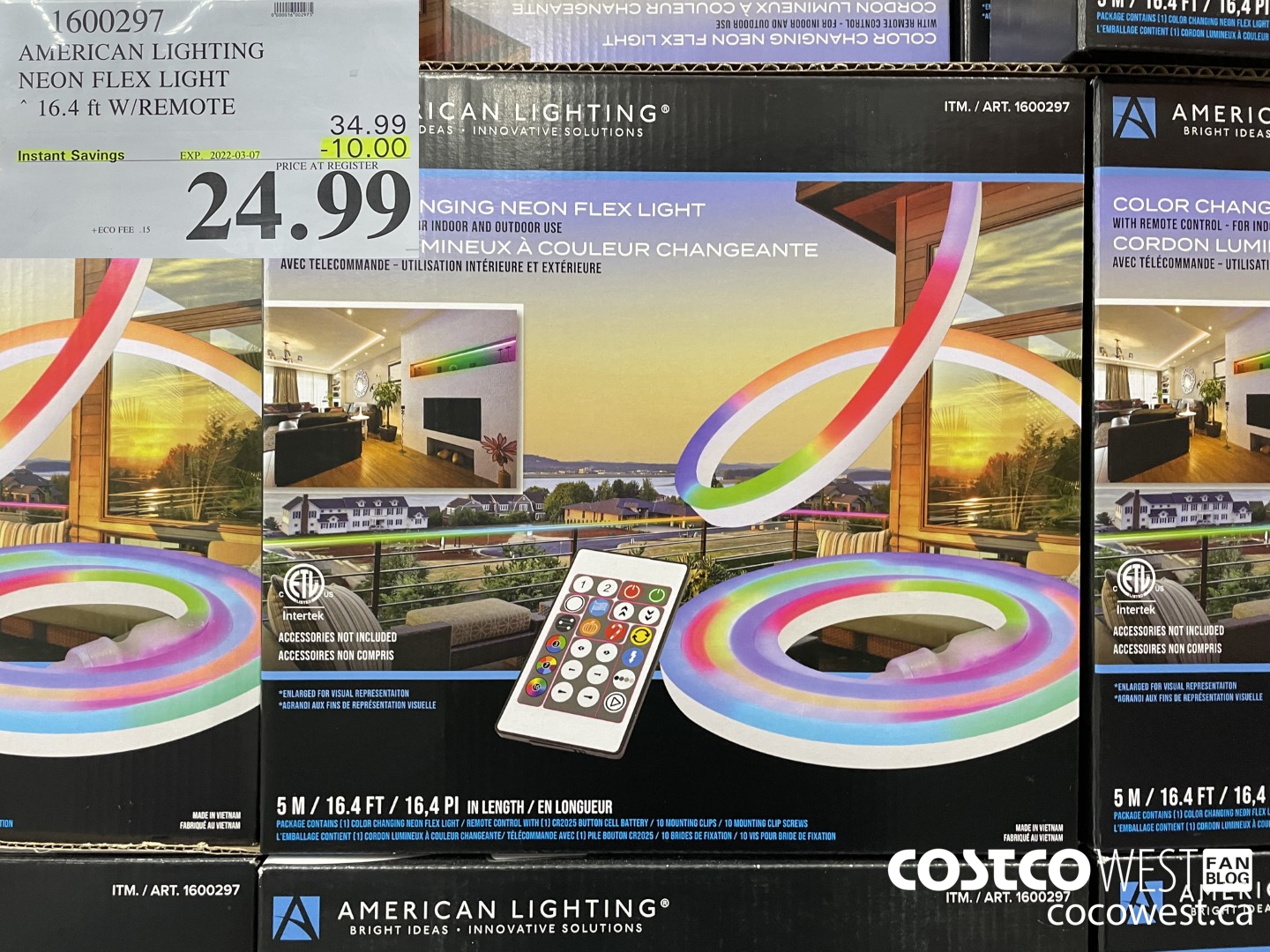 1600297 AMERICAN LIGHTING NEON FLEX LIGHT 16.4 ft W/REMOTE ($10.00 INSTANT SAVINGS EXPIRES ON 2022-03-07) $24.99