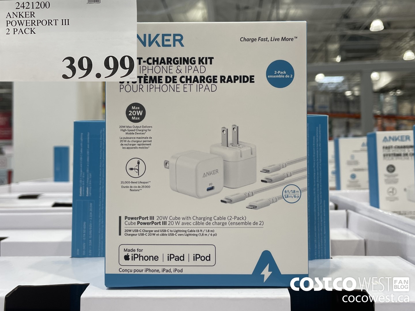2421200 ANKER POWERPORT III 2 PACK $39.99