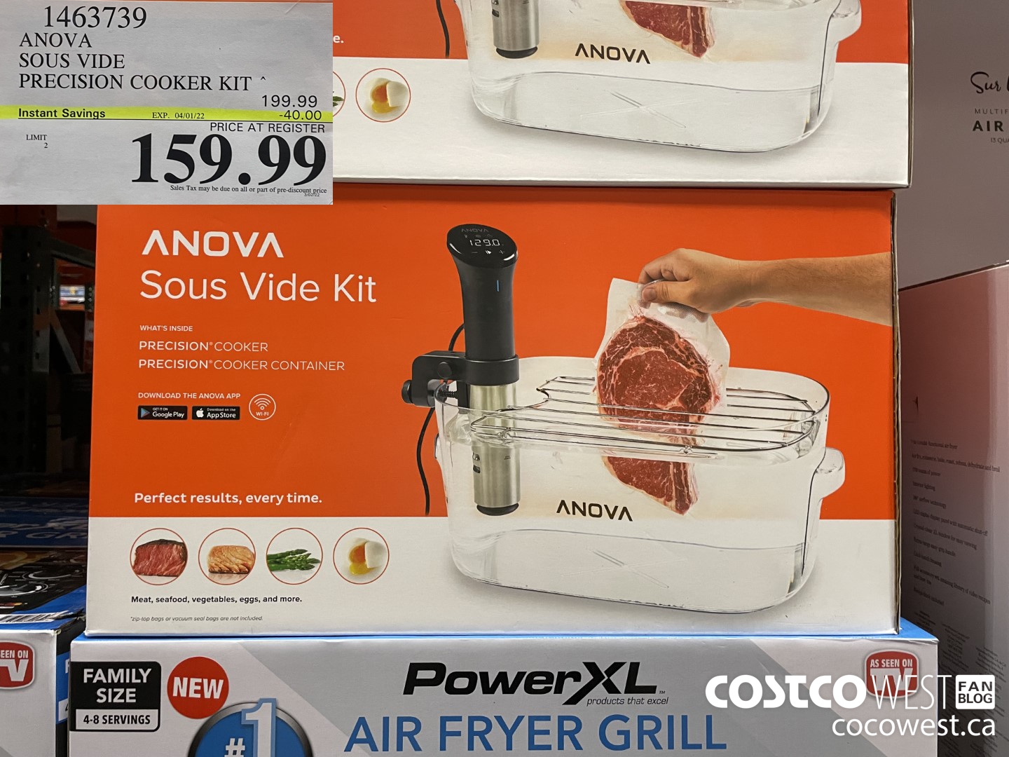 1463739 ANOVA SOUS-VIDE PRECISION COOKER KIT ($40.00 INSTANT SAVINGS EXPIRES ON 2022-04-01) $159.99