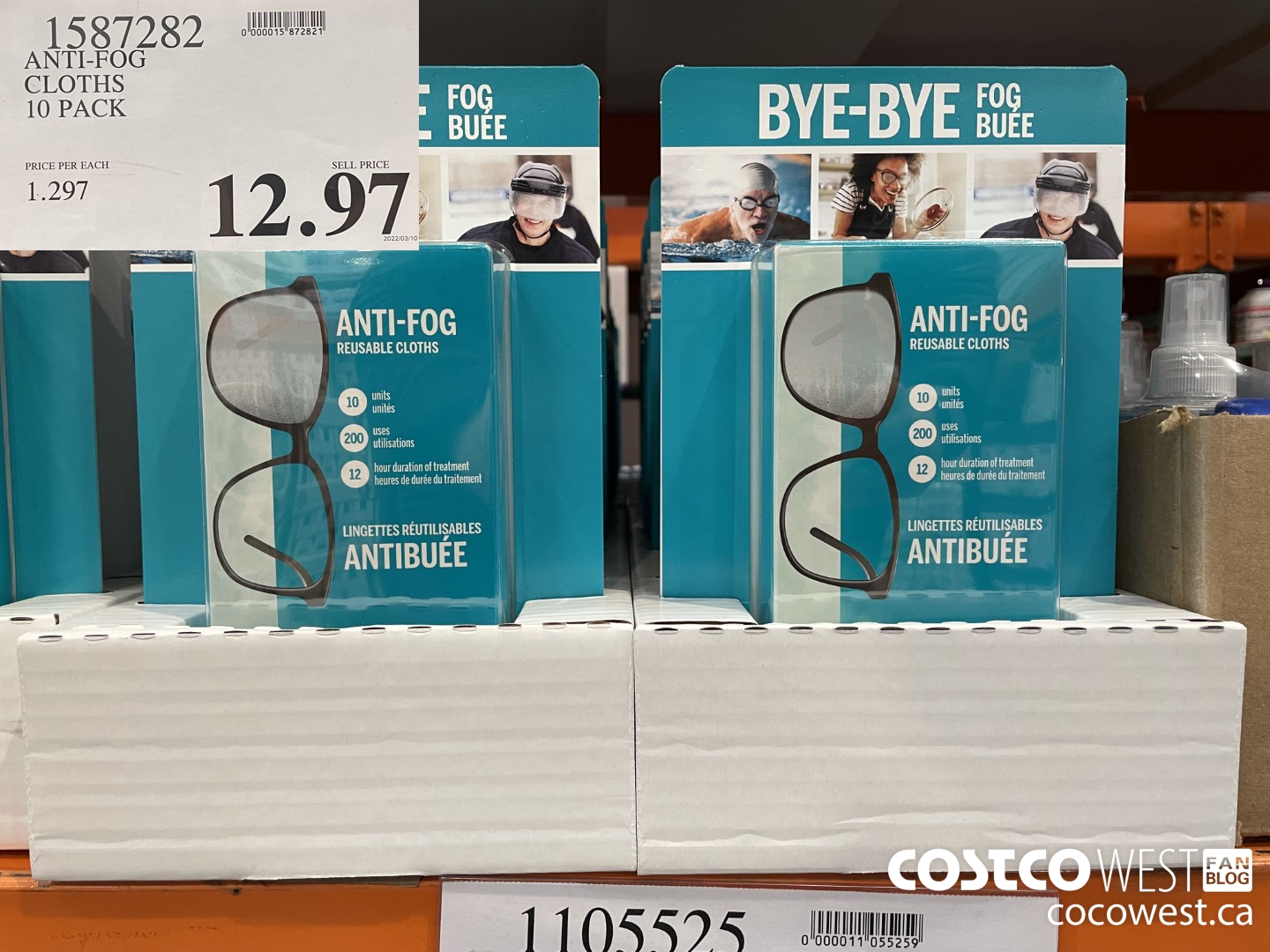 1587282 ANTI-FOG CLOTHS 10 PACK $12.97